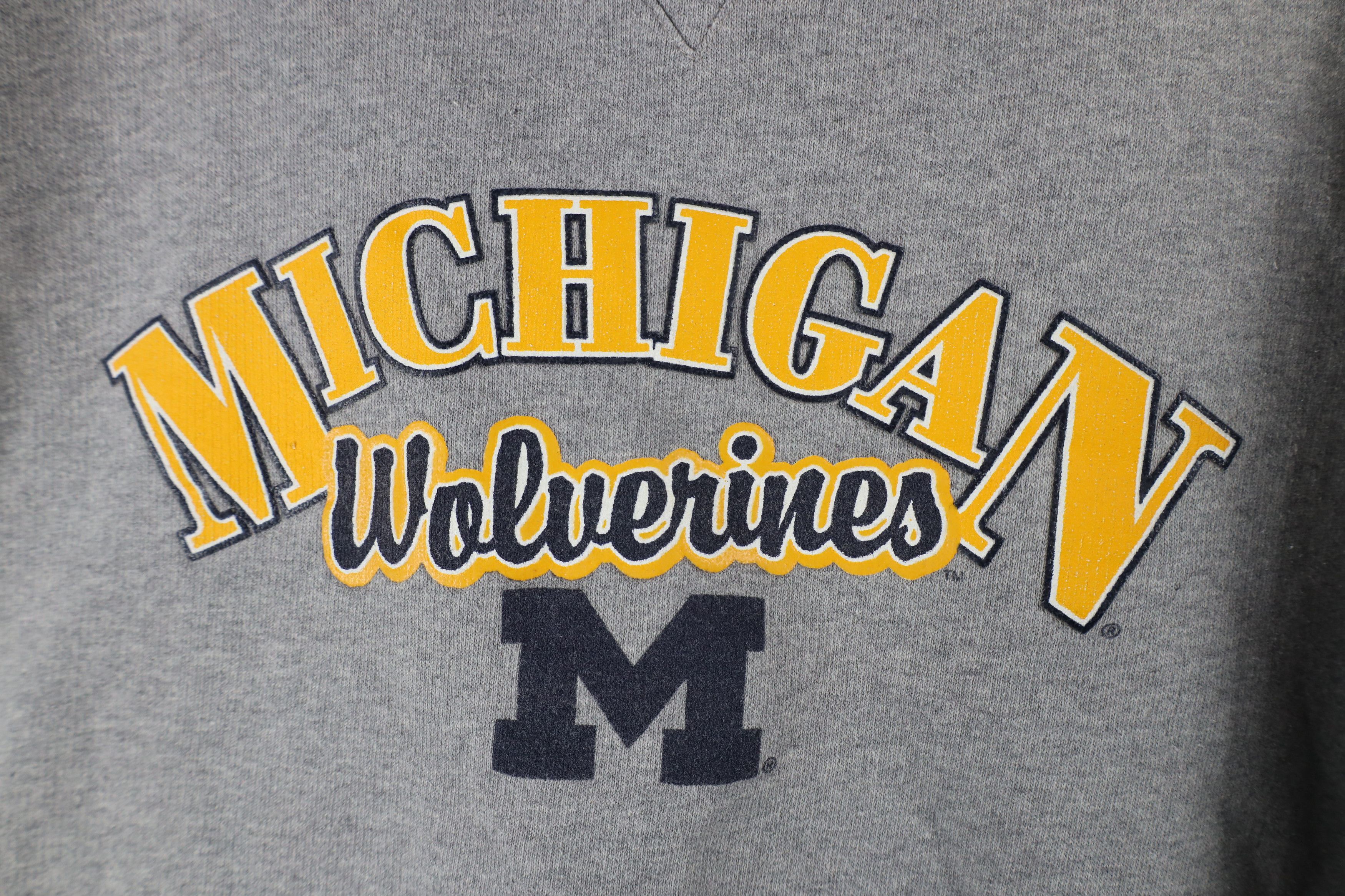 Starter × Vintage Vintage 90s Starter University Michigan Crewneck Sweatshirt Size L / US 10 / IT 46 - 5 Thumbnail