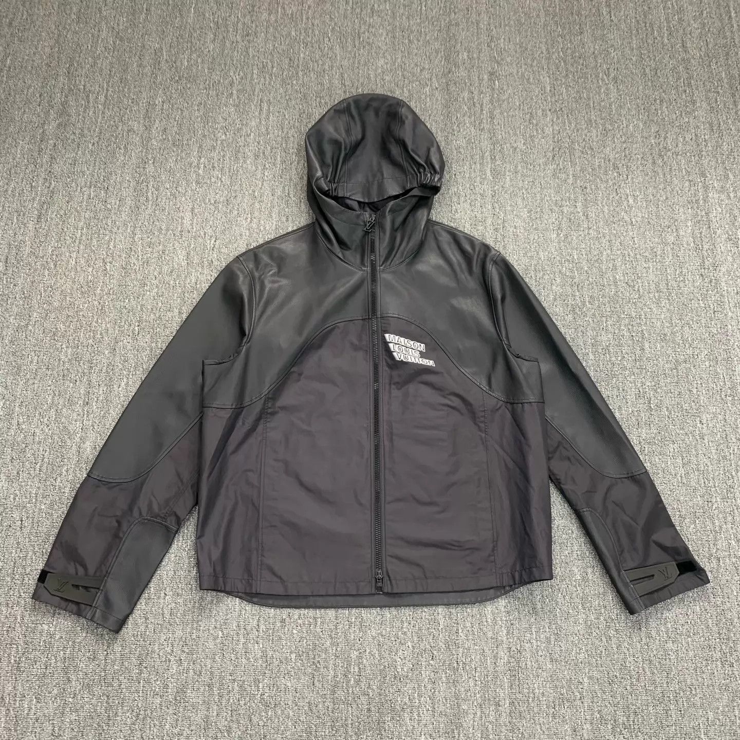 Louis Vuitton LV Black Phantom Colorblock Leather Hooded Jacket 52 Size US L / EU 52-54 / 3 - 1 Thumbnail