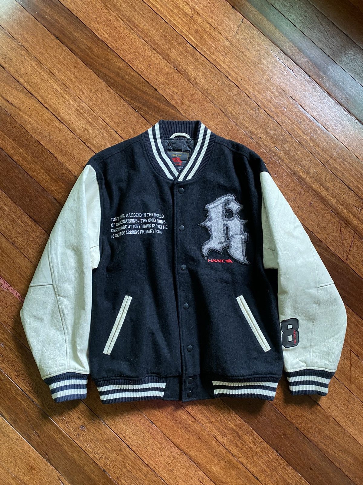 Tony Hawk 90s Tony Hawk- Embroidered Letterman Varsity Jacket Size US L / EU 52-54 / 3 - 1 Thumbnail