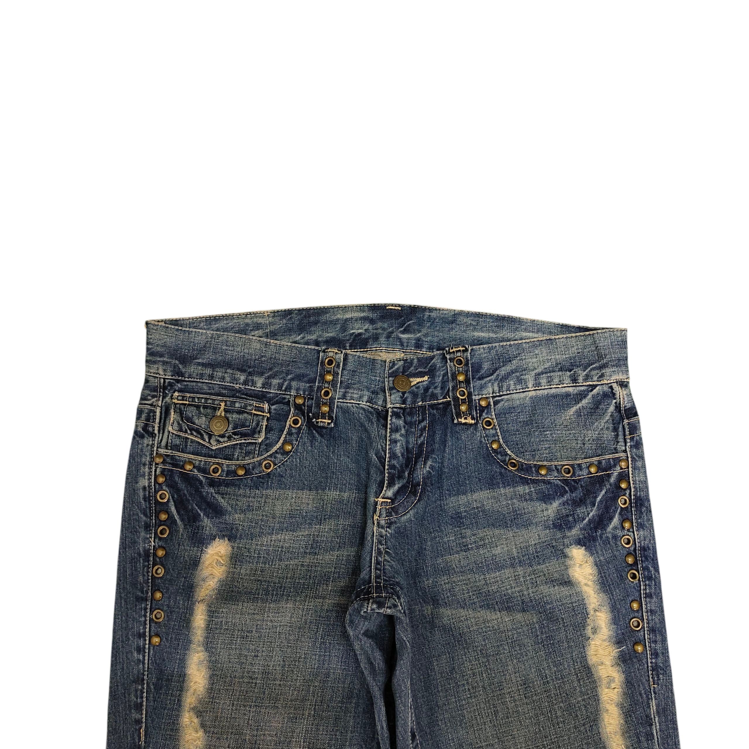 Tornado Mart Flare Jeans Tornado Mart Studded Embroider Distress Bootcut Size US 33 - 9 Thumbnail