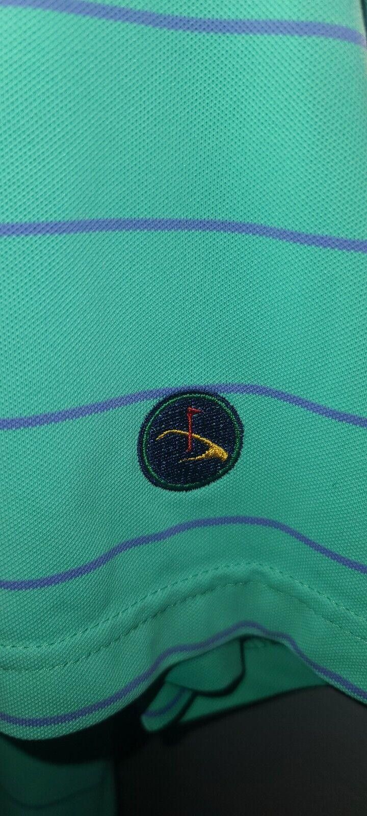 Peter Millar Peter Millar Polo Shirt Men's Large Teal Striped Size US L / EU 52-54 / 3 - 3 Thumbnail