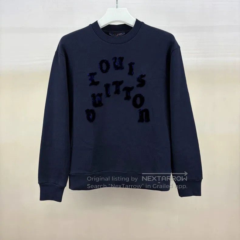 Louis Vuitton Louis Vuitton Flocked logo dark blue sweatshirt Size US S / EU 44-46 / 1 - 1 Thumbnail