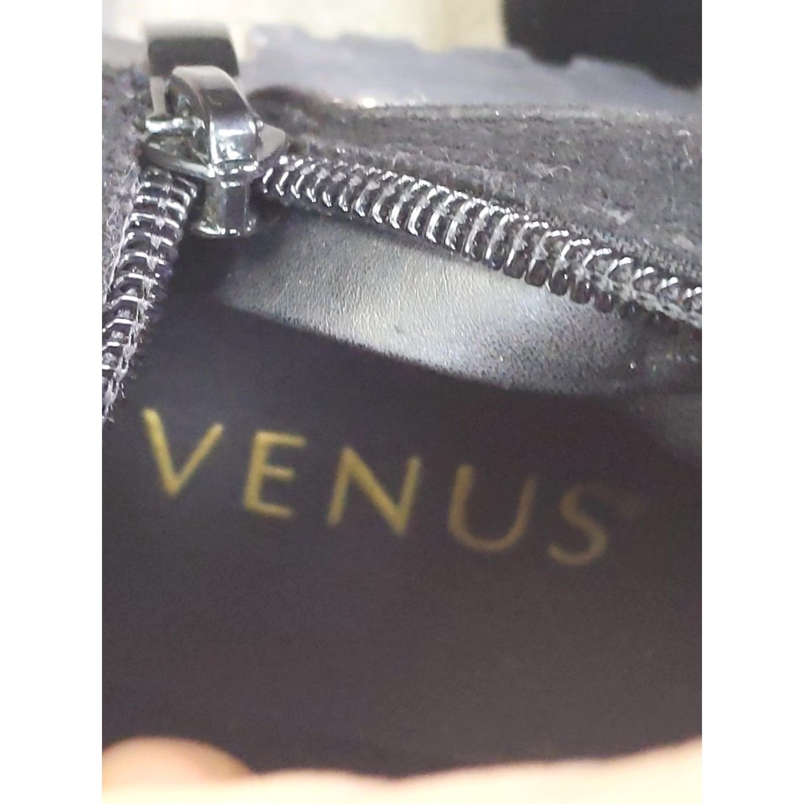 Venus Venus Womens Knee High Biker Boots Black Faux Suede Zip Studded Buckle 7.5 Europe 37.5 Size US 8 / IT 38 - 6 Thumbnail