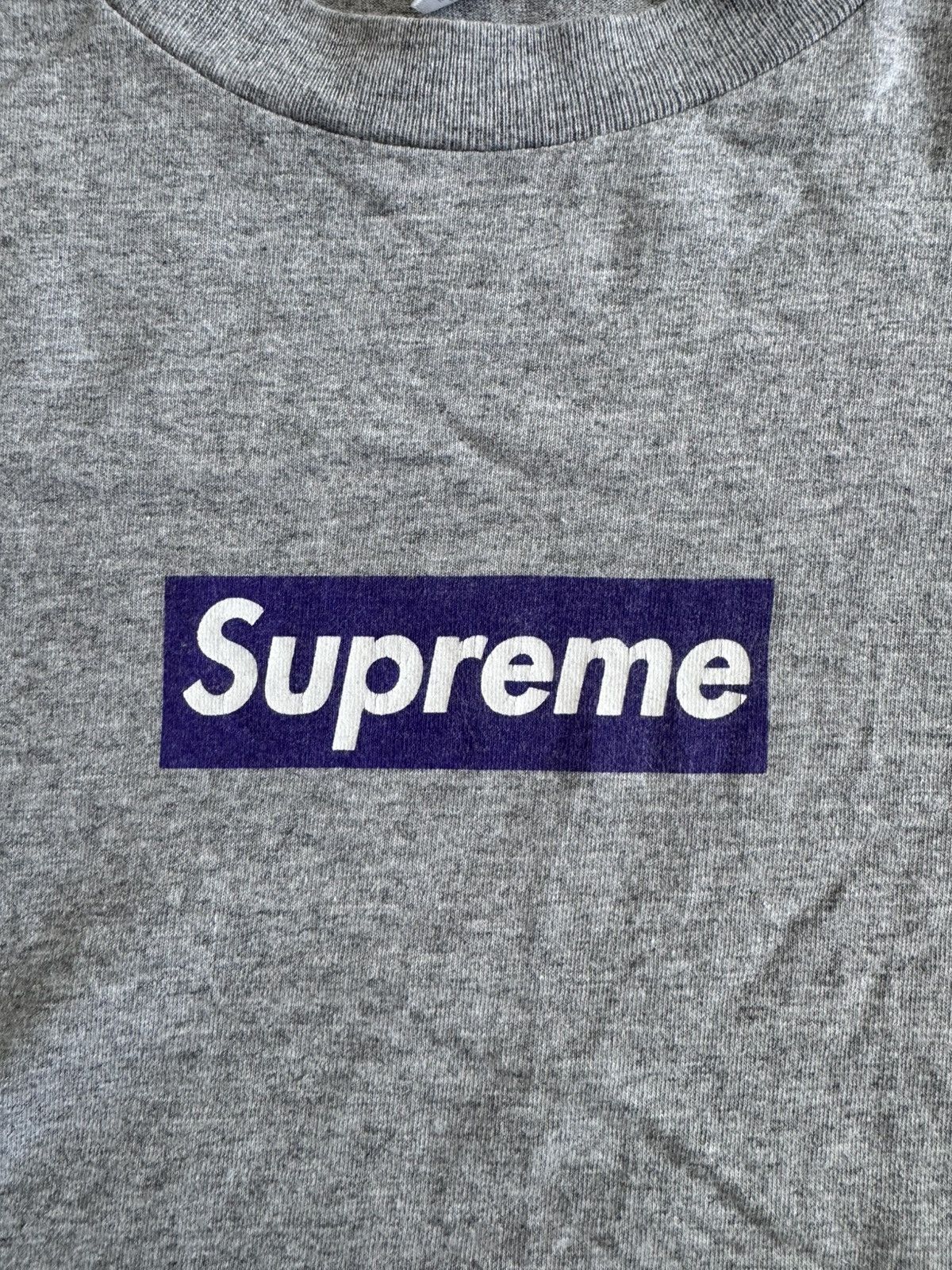 Supreme Supreme Purple on Grey Box Logo Tee 1998 Size US XL / EU 56 / 4 - 3 Thumbnail