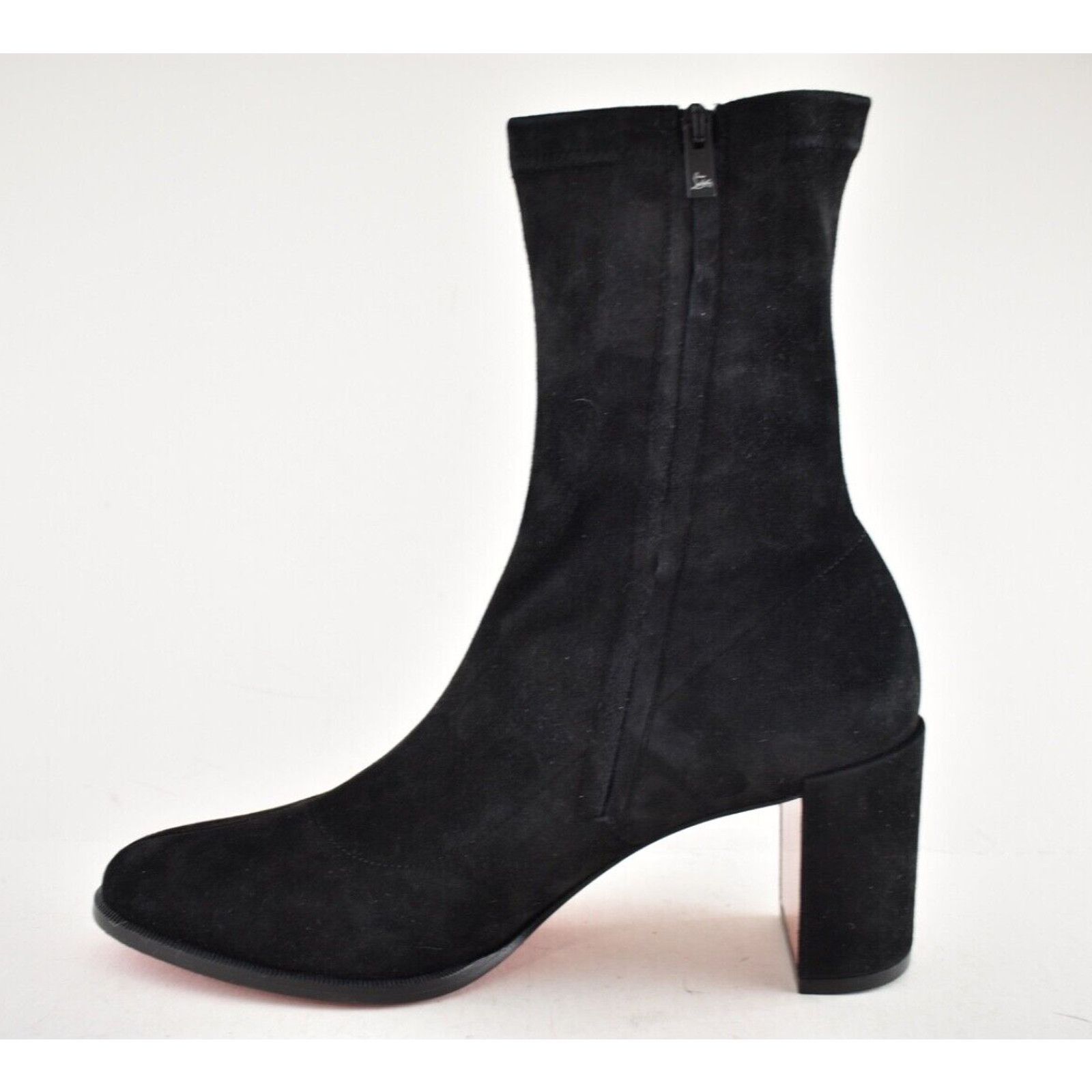 Christian Louboutin Christian Louboutin Stretchadoxa 70 Black Suede Block Heel Size US 7 / IT 37 - 12 Thumbnail