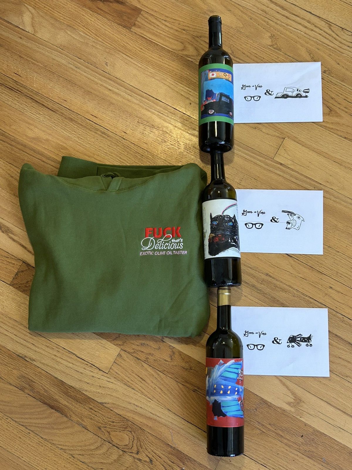 image of Action Bronson Fuck That’S Delicious - Exotic Olive Oil Taster in Green, Men's (Size Medium)