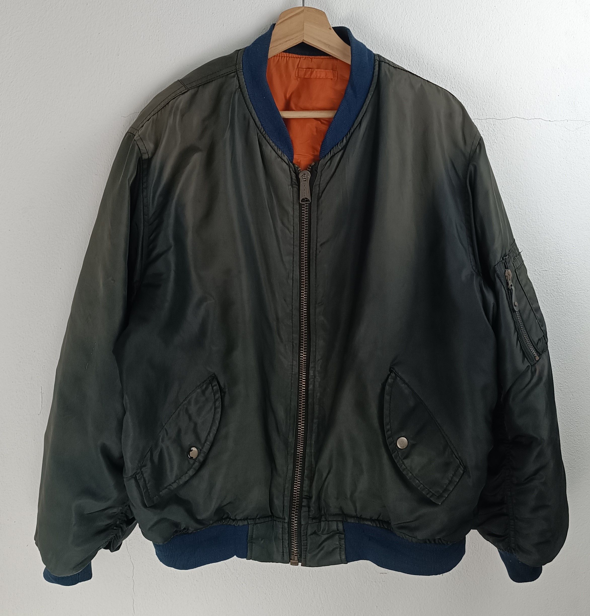 Alpha Industries VINTAGE 90S ALPHA BOMBER FIGHTER FLYERS JACKET Size US L / EU 52-54 / 3 - 3 Thumbnail