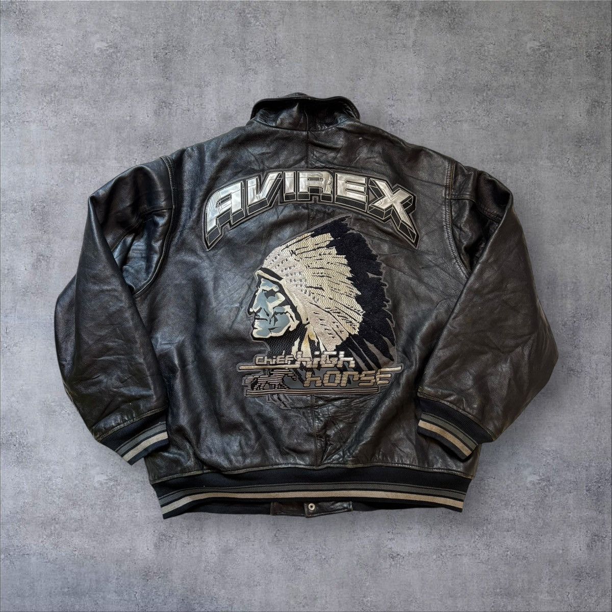 Avirex Avirex Vintage Leather Jacket Rare Native American Mens XXL Size US XXL / EU 58 / 5 - 1 Thumbnail