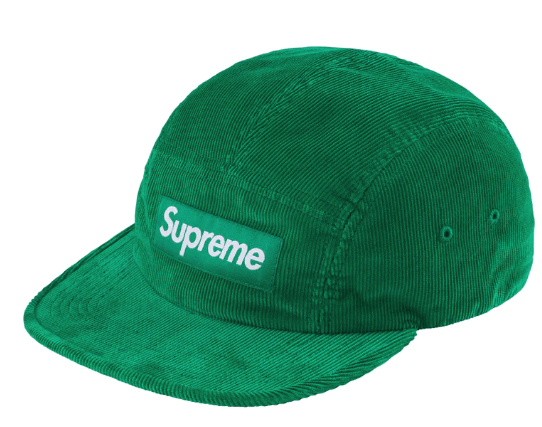 image of Supreme Corduroy Camp Cap Green (Fw23), Men's