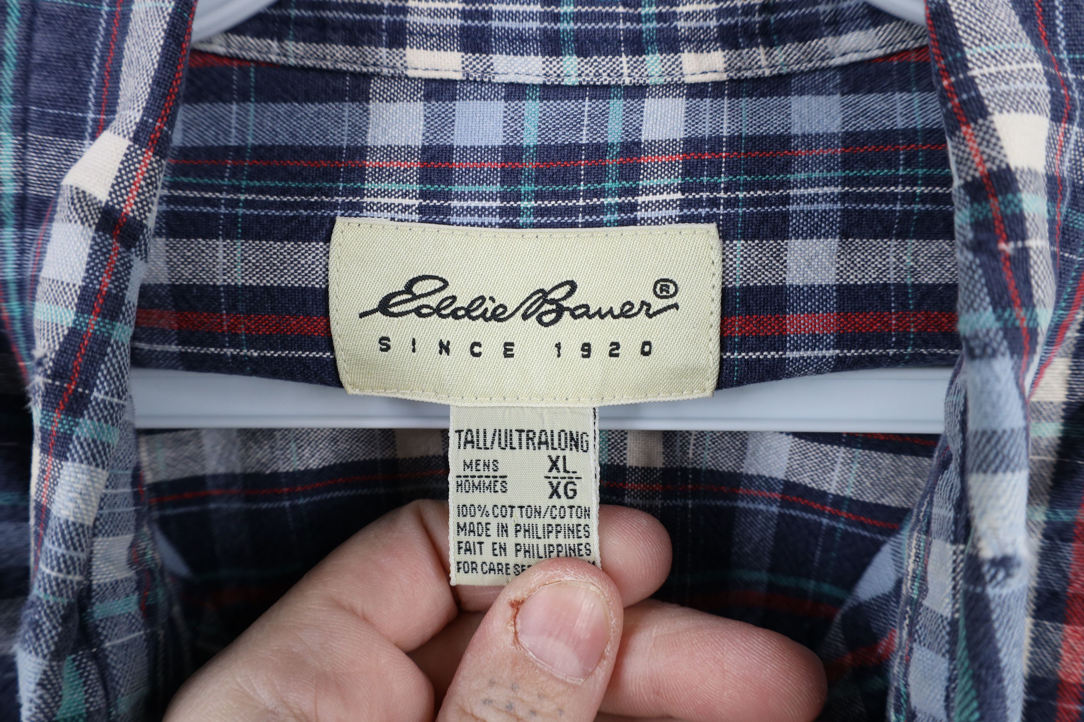 Eddie Bauer × Vintage Vintage 90s Eddie Bauer Distressed Heavy Button Down Shirt Size US XL / EU 56 / 4 - 6 Thumbnail