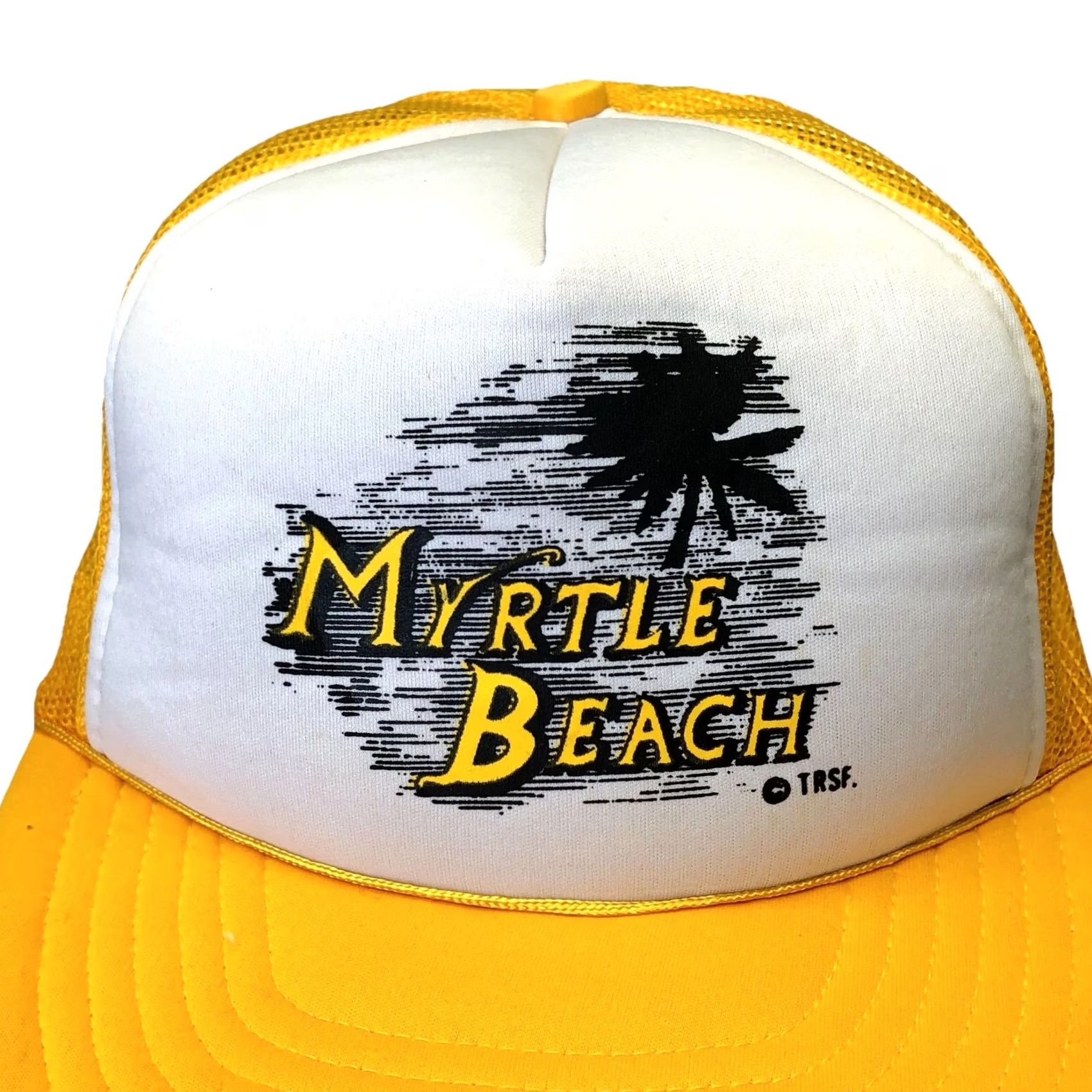 Vintage VINTAGE Myrtle Beach Trucker Hat Cap Snapback Yellow White 90s Y2K Men Size ONE SIZE - 2 Thumbnail