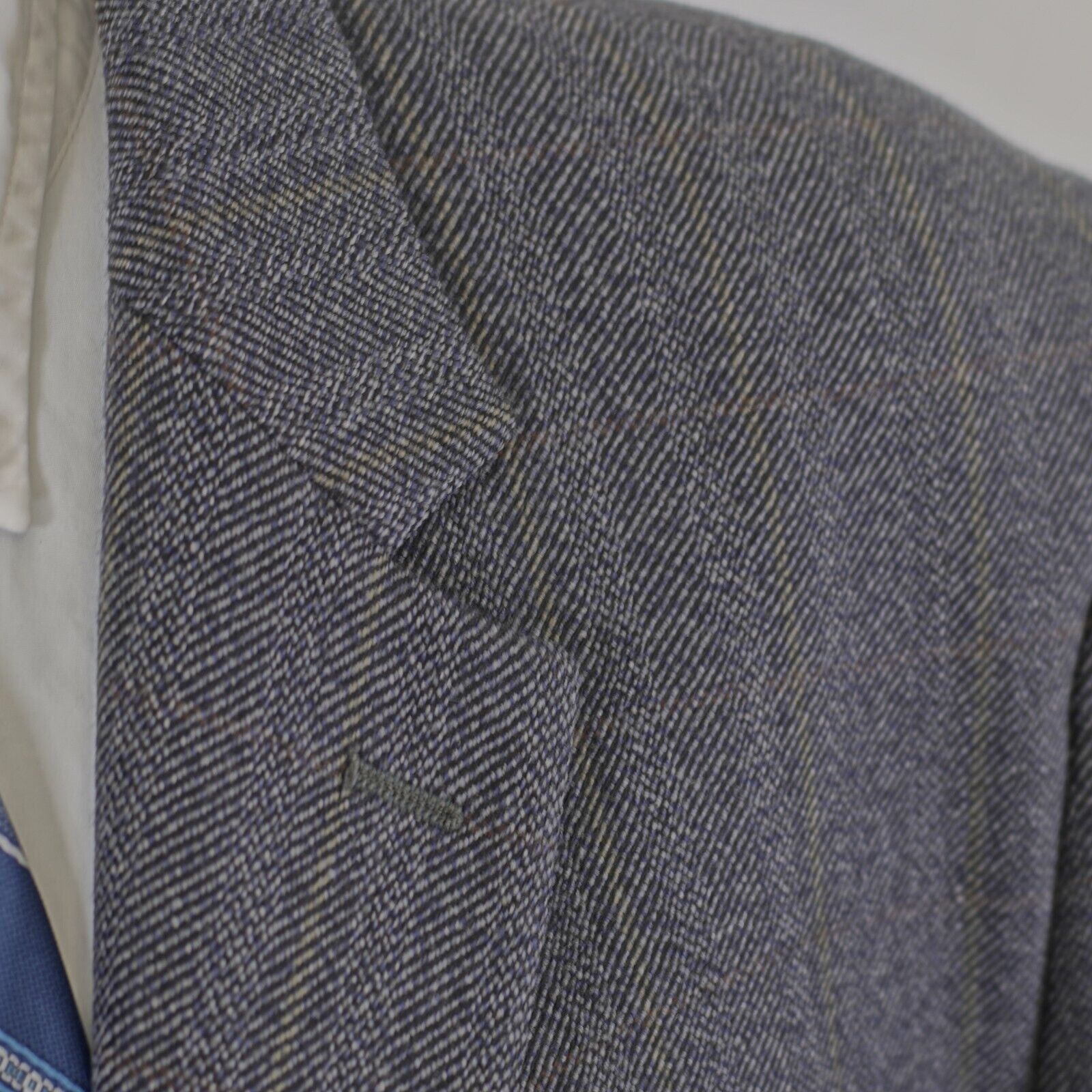 Lauren Ralph Lauren Lauren Ralph Lauren Tweed Wool Blue Gray Herringbone W/ Yell Size 44S - 2 Thumbnail