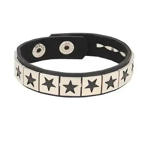 Other Single Line Stars Pu Leather Wristband Bracelet Size ONE SIZE - 3 Thumbnail