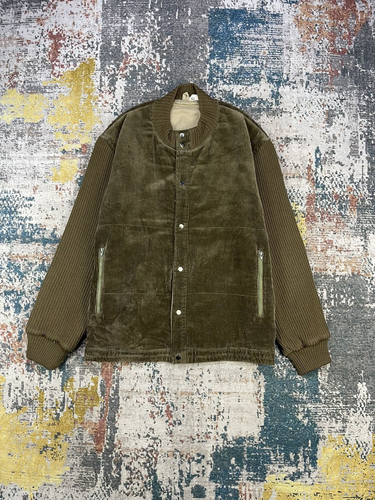 Japanese Brand D’Urban Corduroy Ribbed Knit Sleeve Button Closure Jacket Size US M / EU 48-50 / 2 - 1 Thumbnail