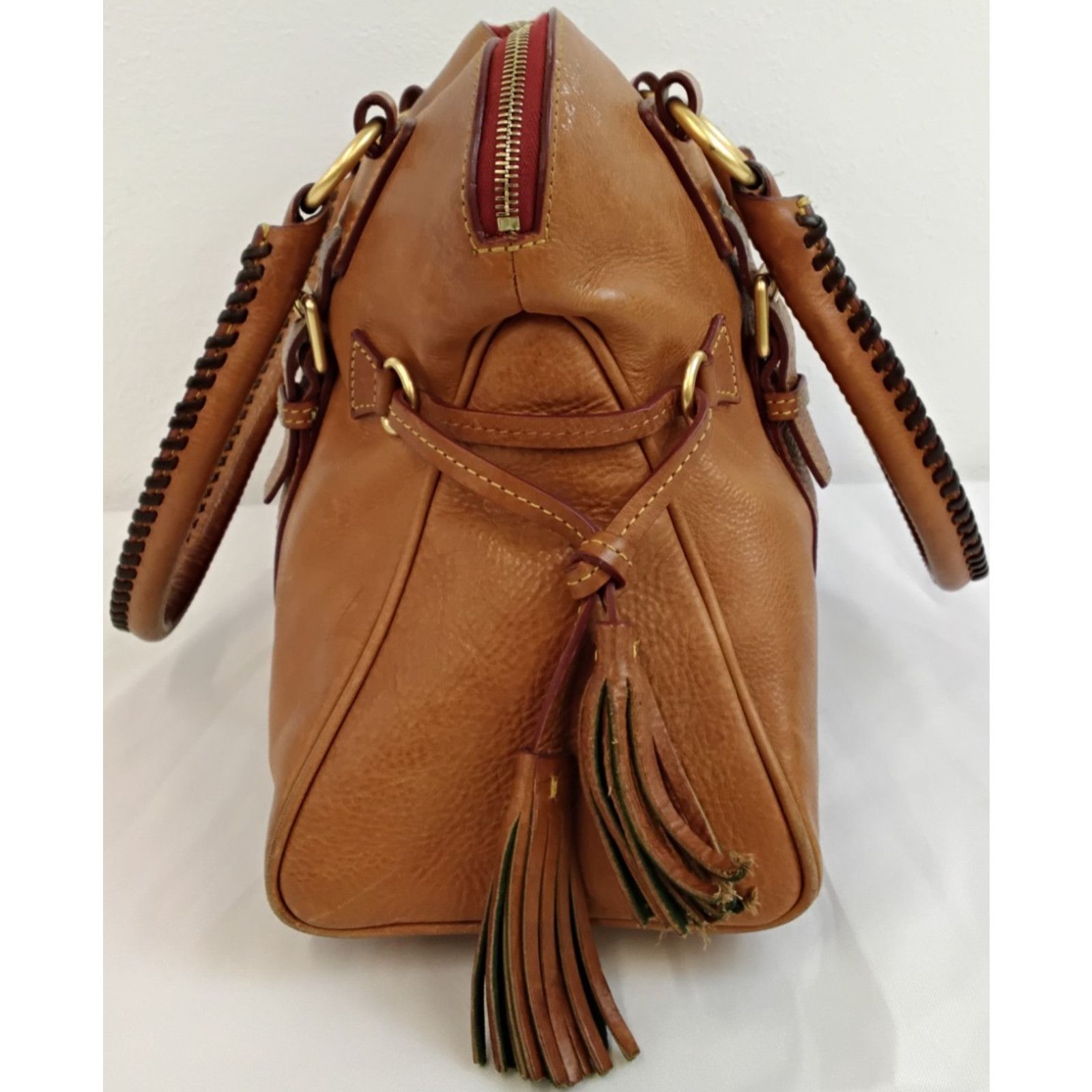 Dooney & Bourke Dooney & Bourke Italian Leather Satchel Bag Brown Purse Size ONE SIZE - 9 Thumbnail