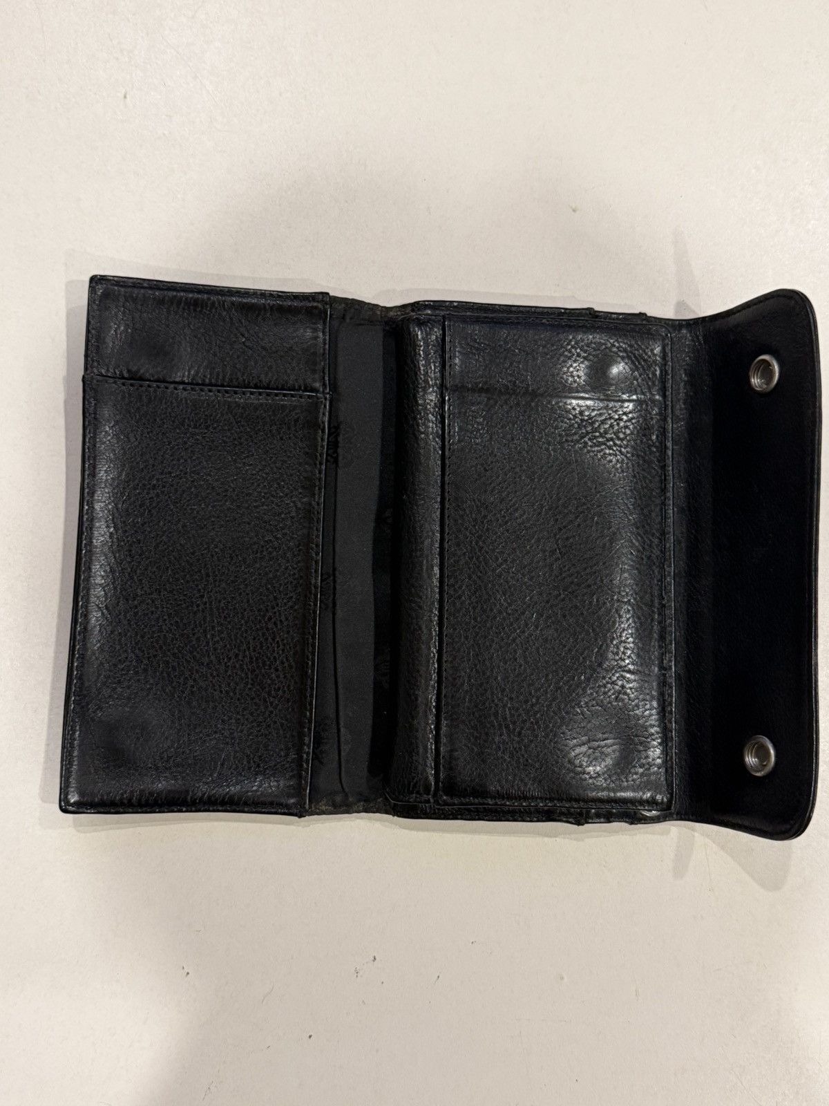 Chrome Hearts Chrome Hearts Black Leather Wave Wallet Silver Cross Balls Size ONE SIZE - 14 Thumbnail