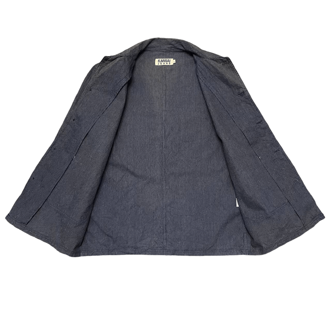 Kansai Yamamoto Vintage Kansai Jeans Hickory Striped Chore Jacket Size US L / EU 52-54 / 3 - 6 Thumbnail