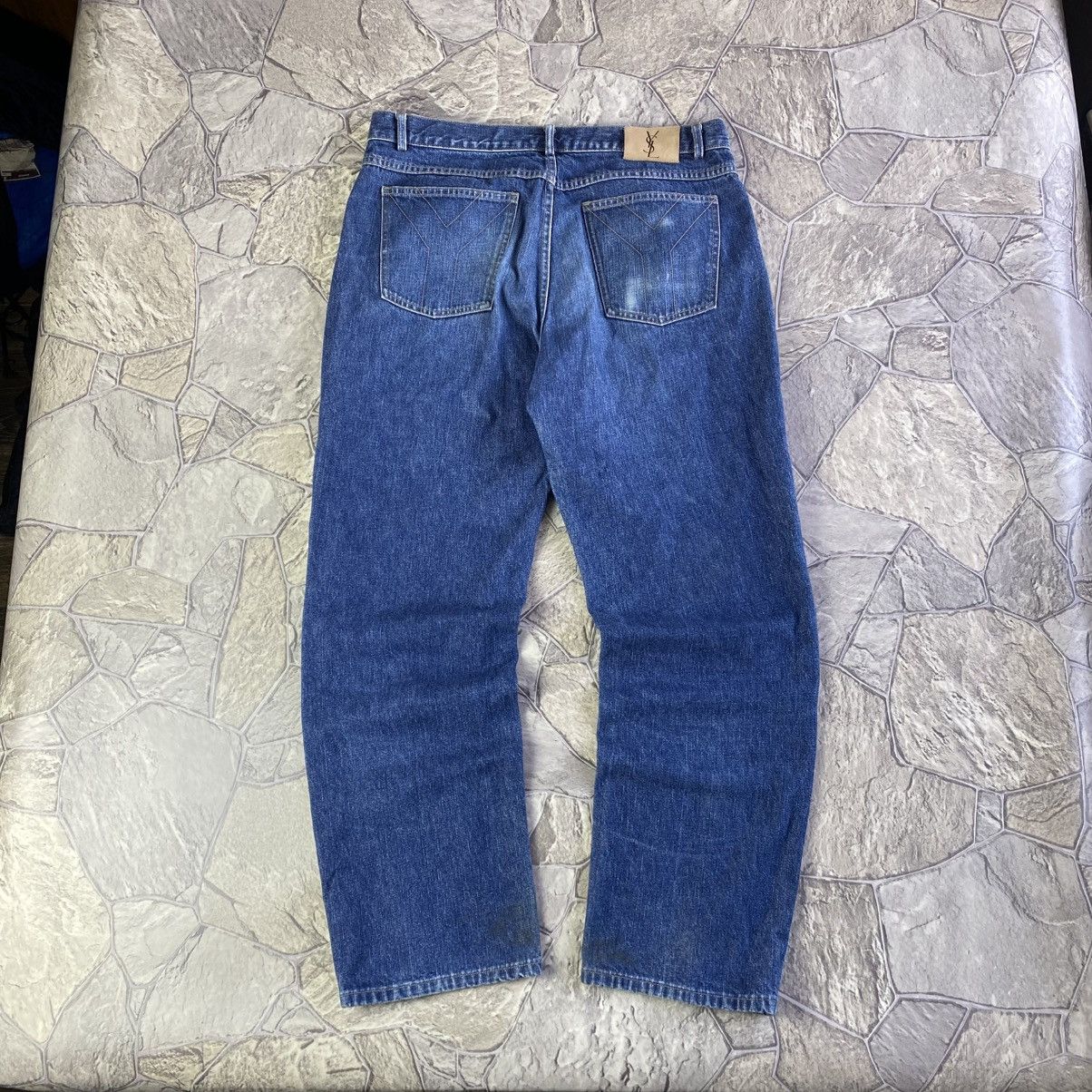 Vintage Yves Saint Laurent Jeans YSL Denim Jeans Big Logo