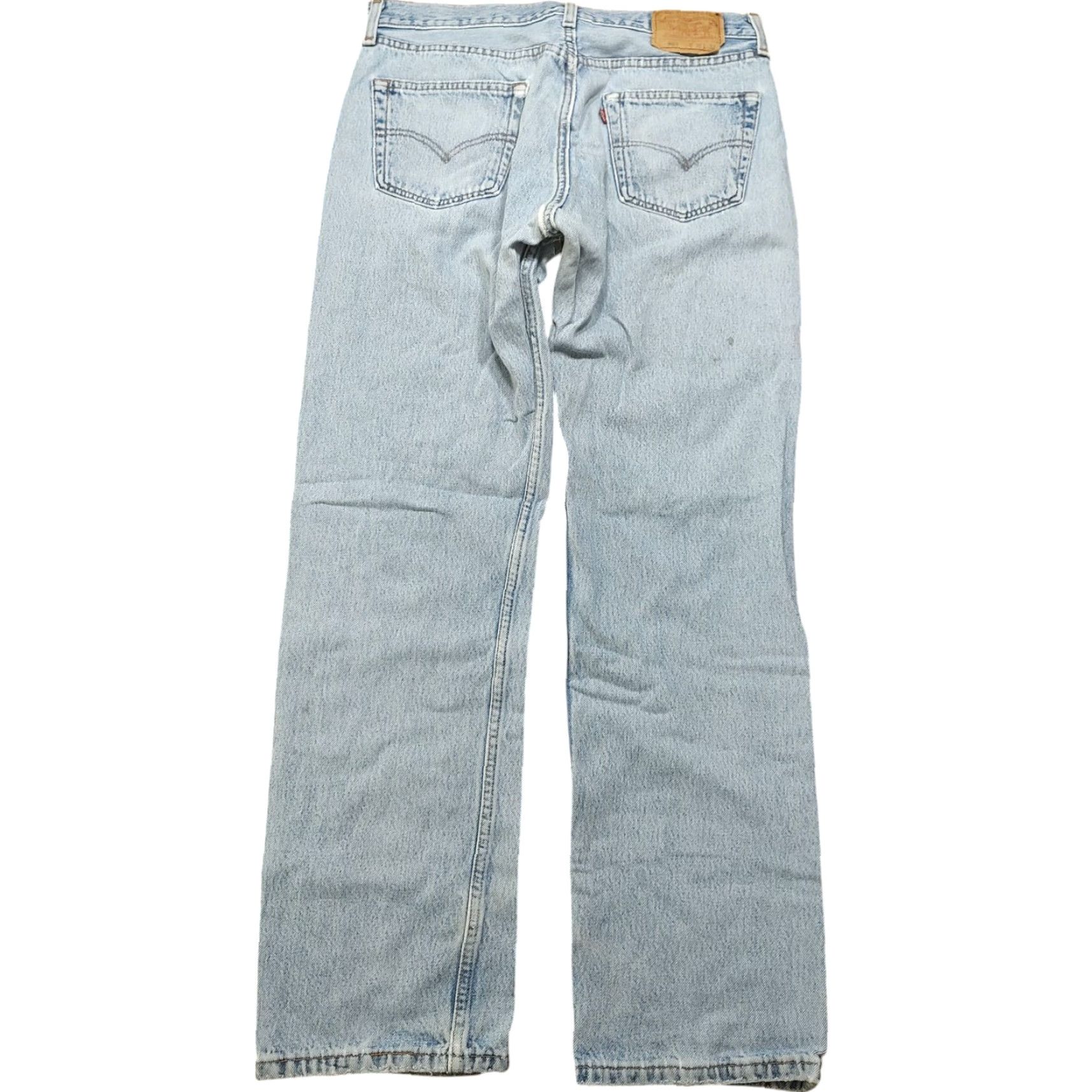 Levi's VINTAGE Levi's 501 Jeans Men 33x31 Blue USA 90s Thrashed Destroyed Straight 5-Pocket Button Closure Denim Cotton Classical Mens Size US 33 - 2 Thumbnail