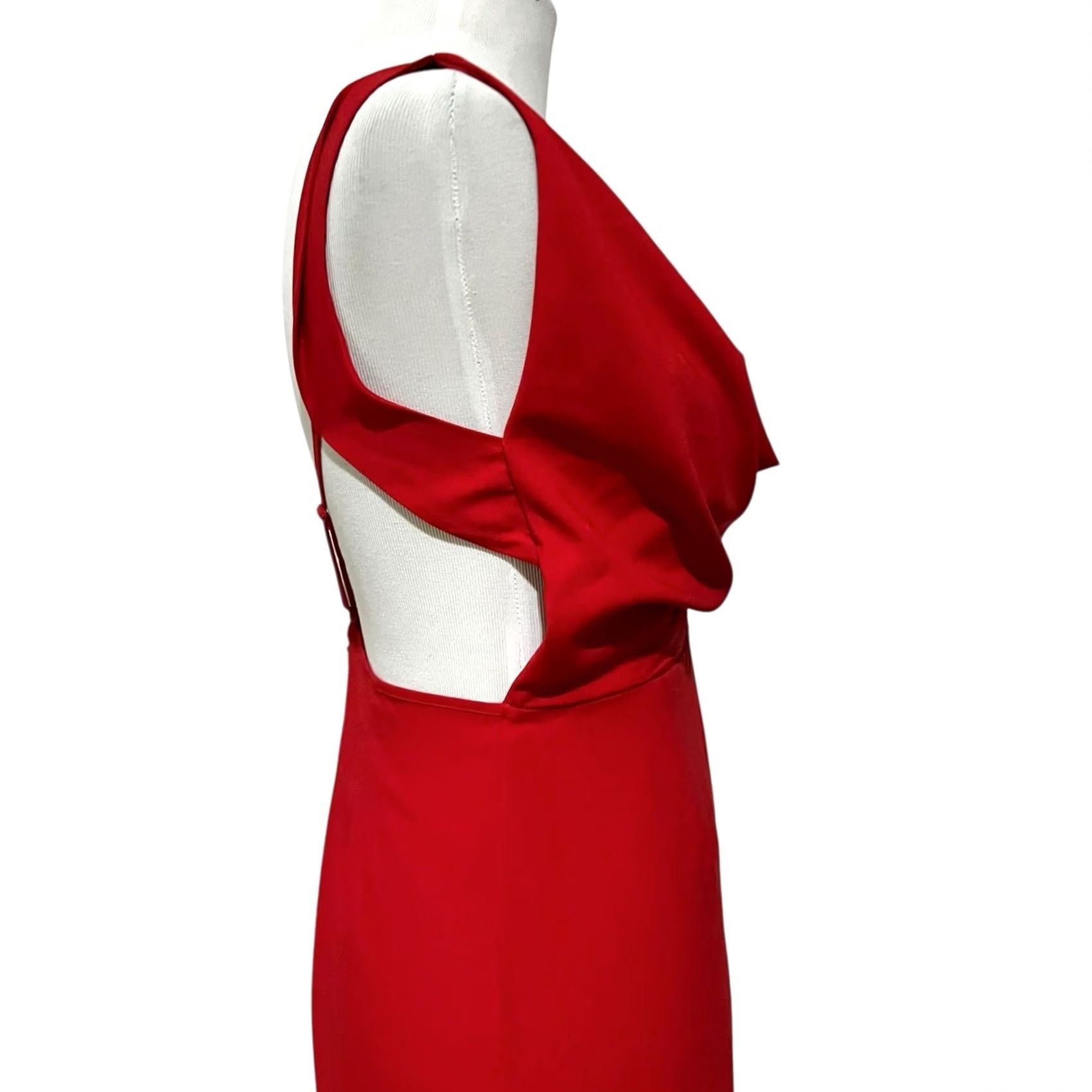 Asos ASOS Jumpsuit Womens Red Draped Neckline Open Back Strappy Size 6 Size 28" / US 6 / IT 42 - 7 Thumbnail