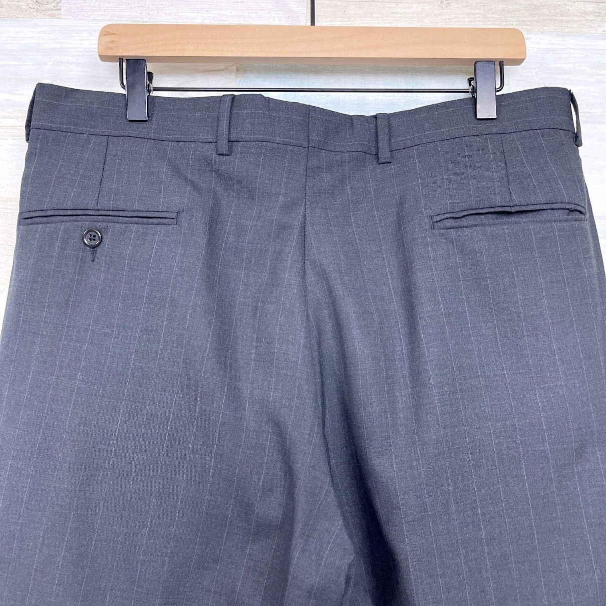 Jos. A. Bank Jos A Bank Wool Pinstripe Suit Charcoal Gray Mens 42L Jacket Size 42L - 12 Thumbnail