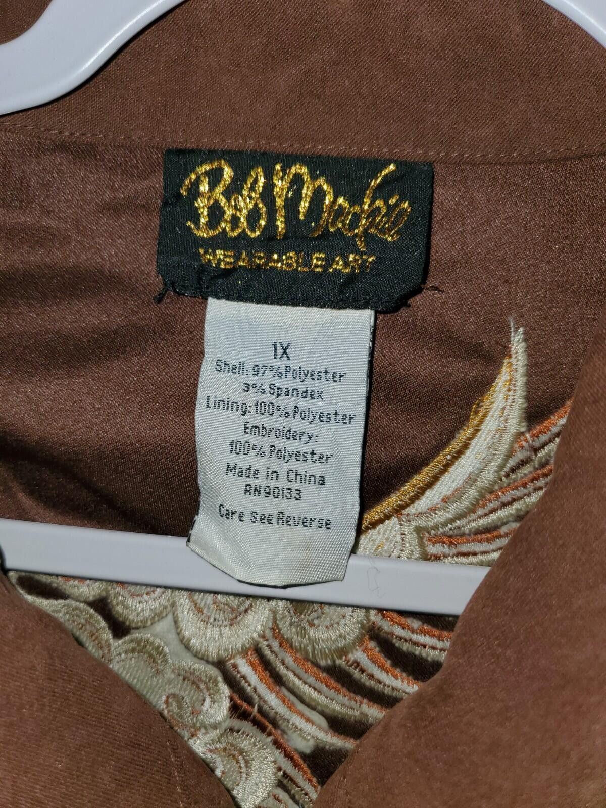 Other Bob Mackie Wearable Art Embroidered Phoenix Brown Jacket 1X Size XL / US 12-14 / IT 48-50 - 3 Thumbnail