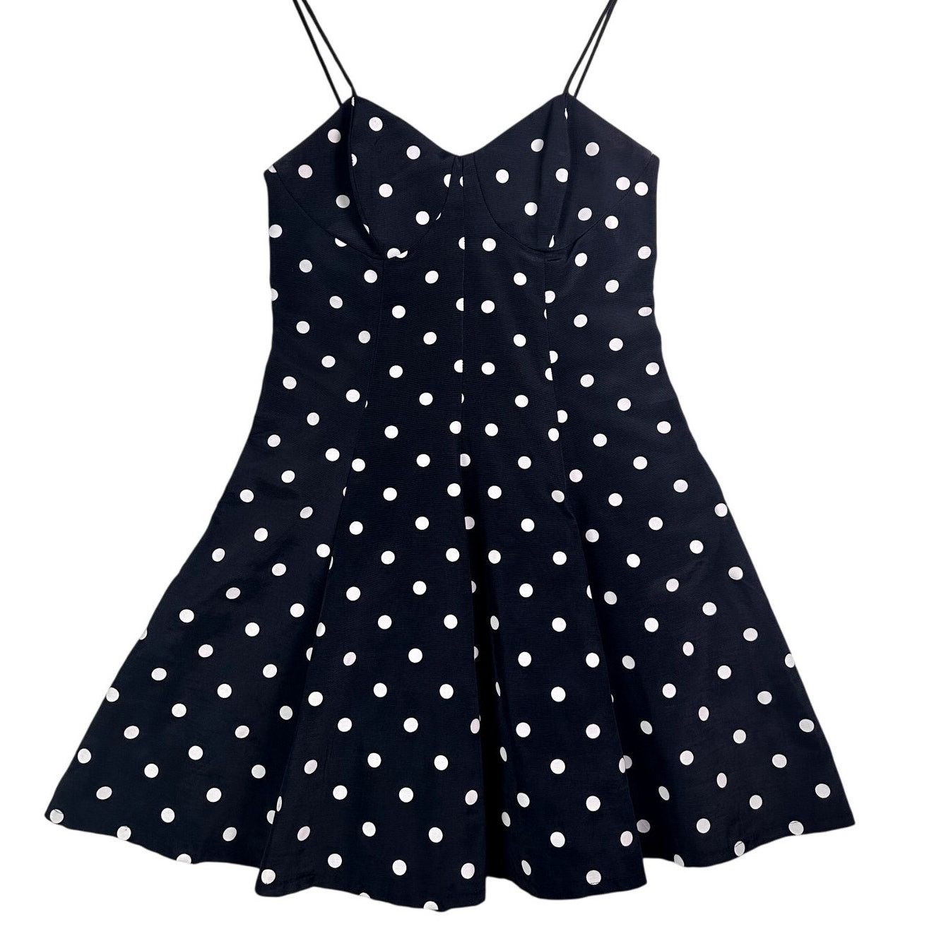 Other VINTAGE 70s ILGWU Union Made Acetate Polka Dot Party Dress Size L / US 10 / IT 46 - 1 Thumbnail