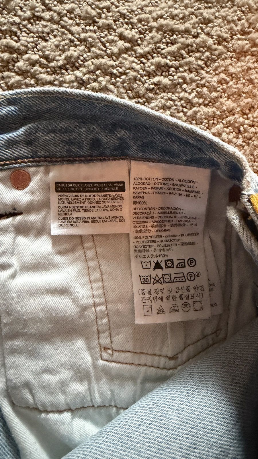 Just Don Levi's x Just Don Light Blue NBA Striped Straight Denim Size US 36 / EU 52 - 5 Thumbnail