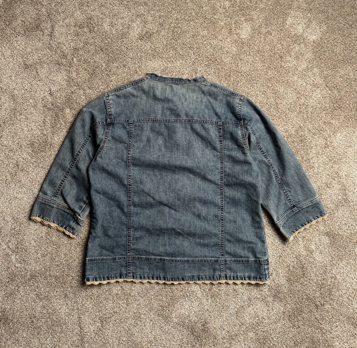 Other LE GREENIER “CROCHET EDGE” DENIM JACKET Size L / US 10 / IT 46 - 6 Thumbnail
