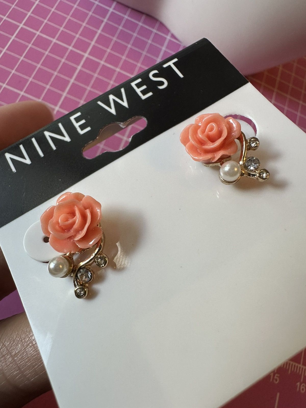 Nine West Nine West 2pc set necklace + earring Flower orange rose Size ONE SIZE - 2 Thumbnail