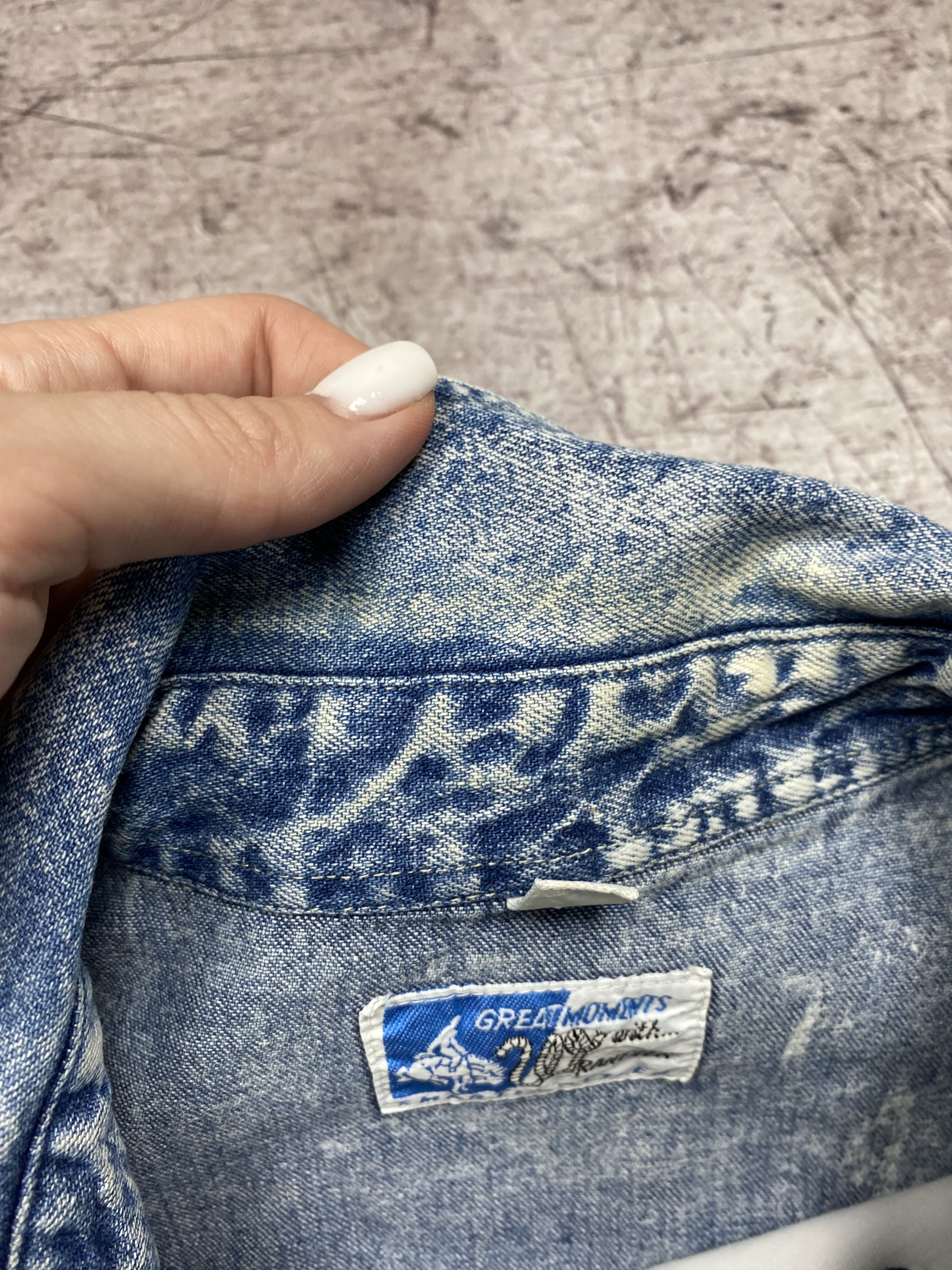 Vintage × Wrangler Wrangler 90s Vintage Mens Denim Shirt Size US L / EU 52-54 / 3 - 6 Thumbnail