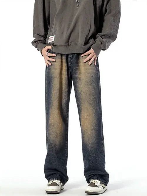 Japanese Brand × Jean Trendy washed retro straight versatile distressed jeans Size US 32 / EU 48 - 1 Thumbnail