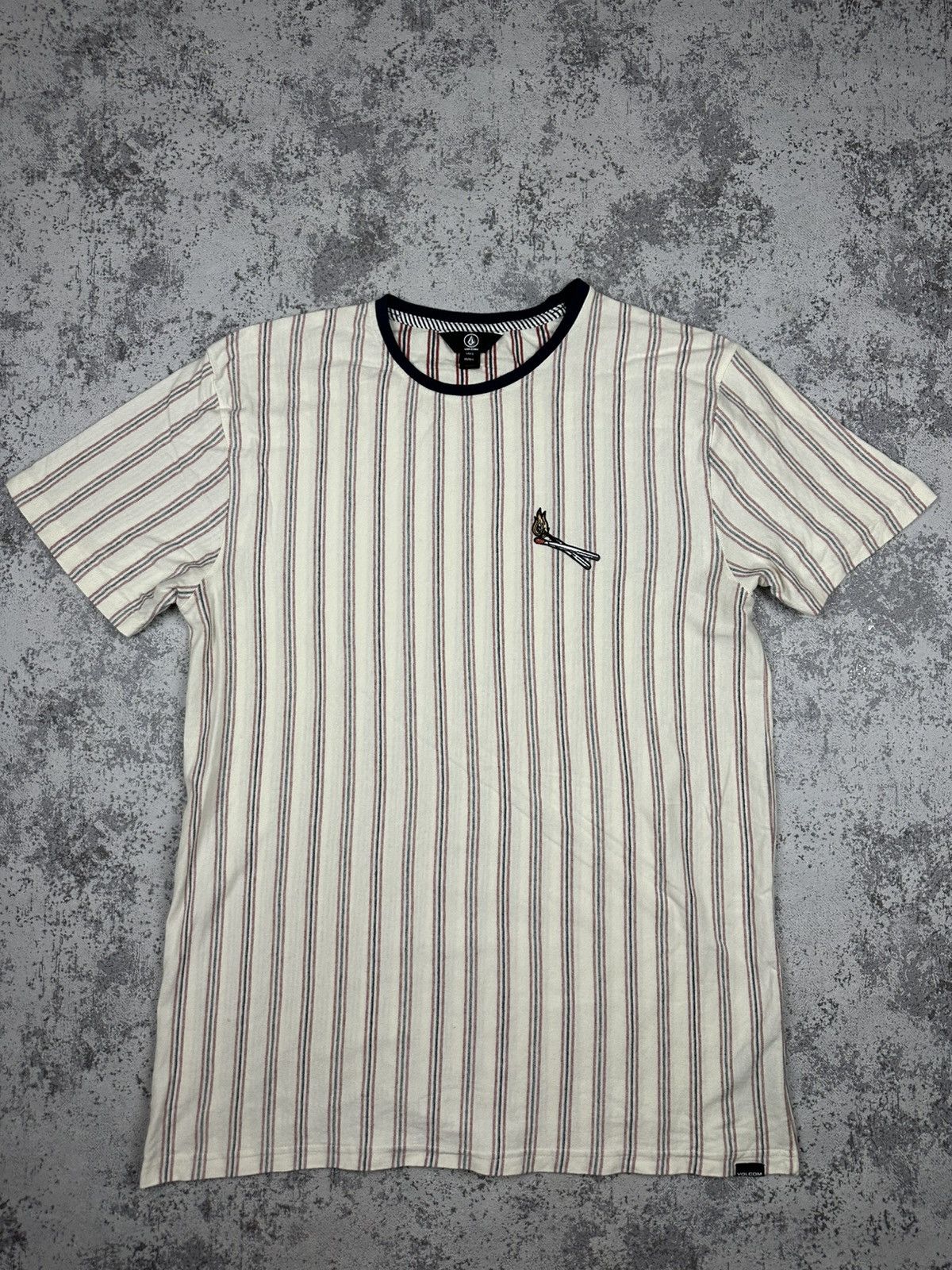 Volcom Volcom Striped Tee with Embroidered Match Design Size US L / EU 52-54 / 3 - 2 Thumbnail
