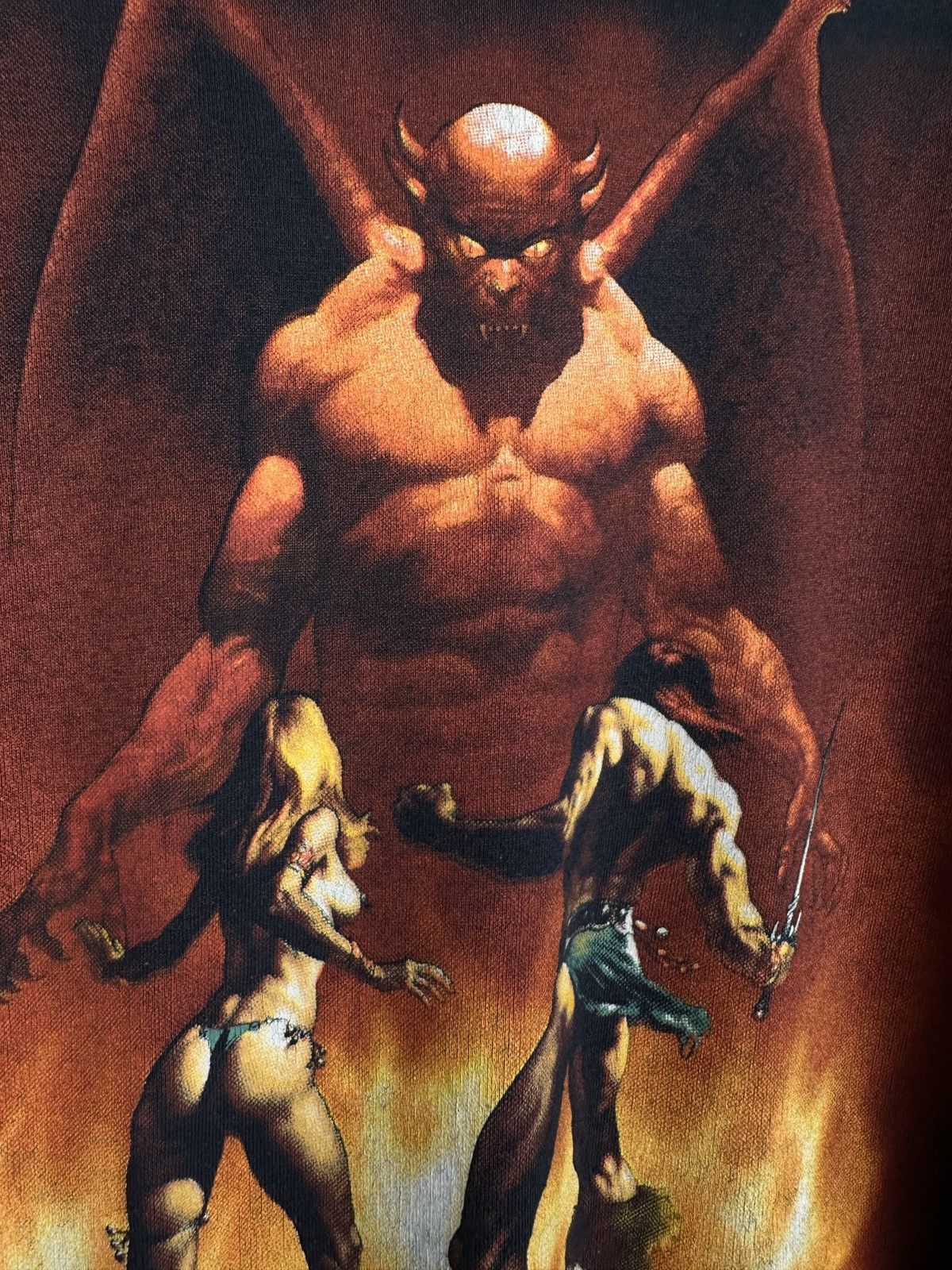 Vintage 80s Vintage Boris Vallejo Demon Devil Art Fantasy T Shirt Size US M / EU 48-50 / 2 - 4 Thumbnail