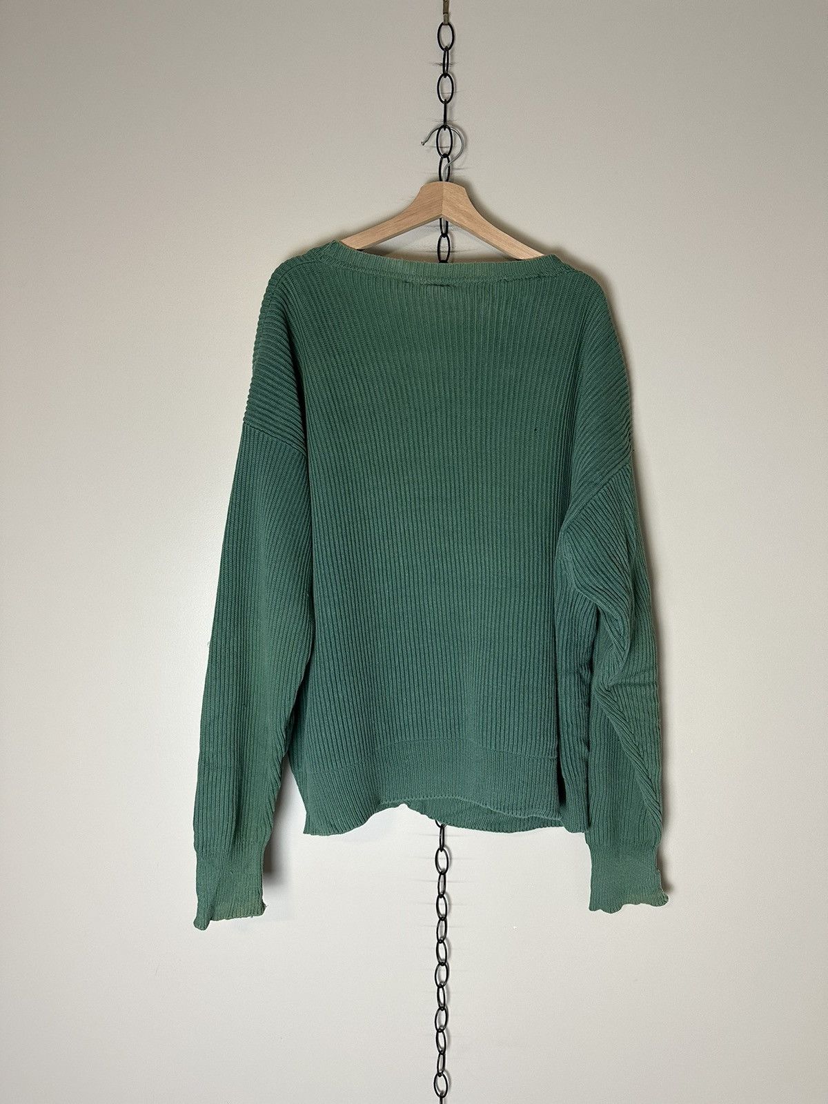 Nordstrom × Vintage Vintage Nordstrom Green Ribbed Cardigan Sweater Large Size US L / EU 52-54 / 3 - 2 Thumbnail