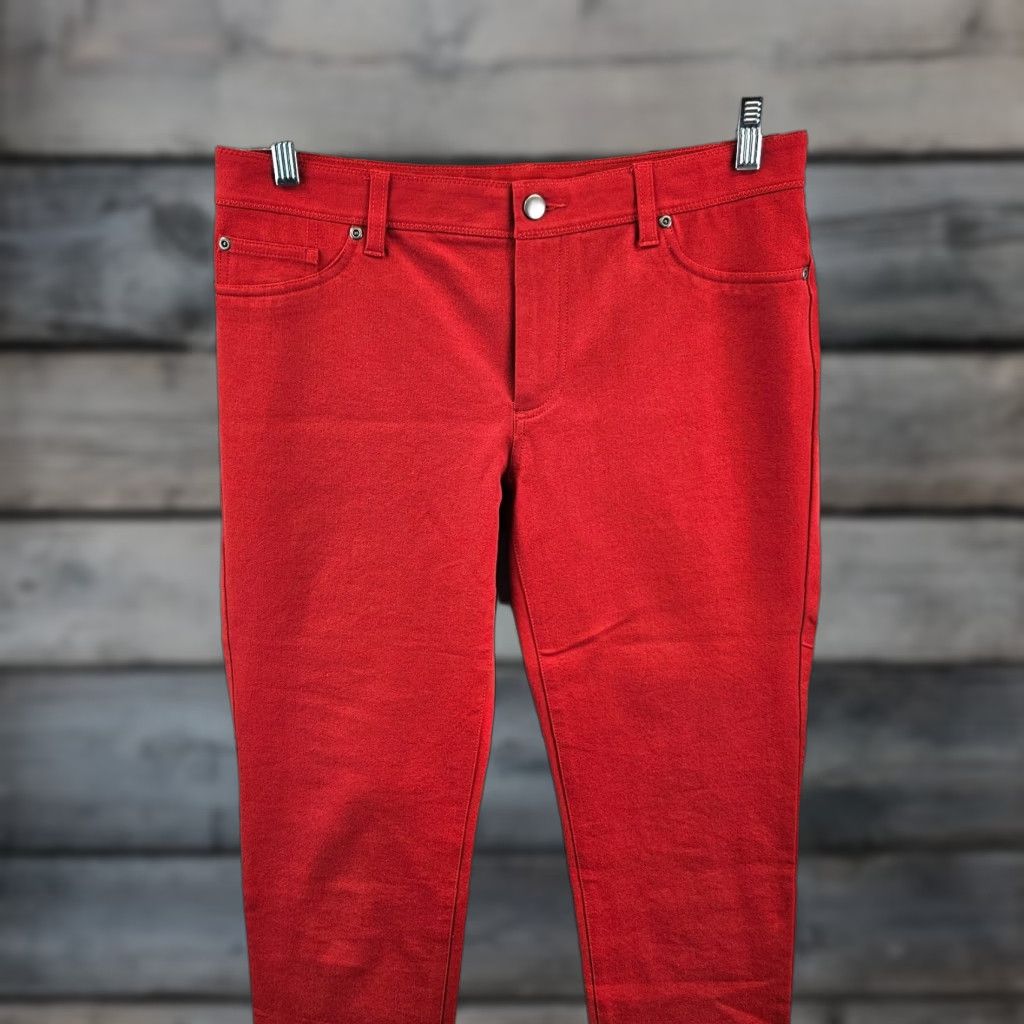 Vintage Chico's Womens Cropped Pants Sz 6 Red Mid Rise Cotton Blend - Cropped - Pants - Women - 6 - Red - Chico's - Cropped - Size 6 - Womens - Chicos Size 28" / US 6 / IT 42 - 1 Thumbnail