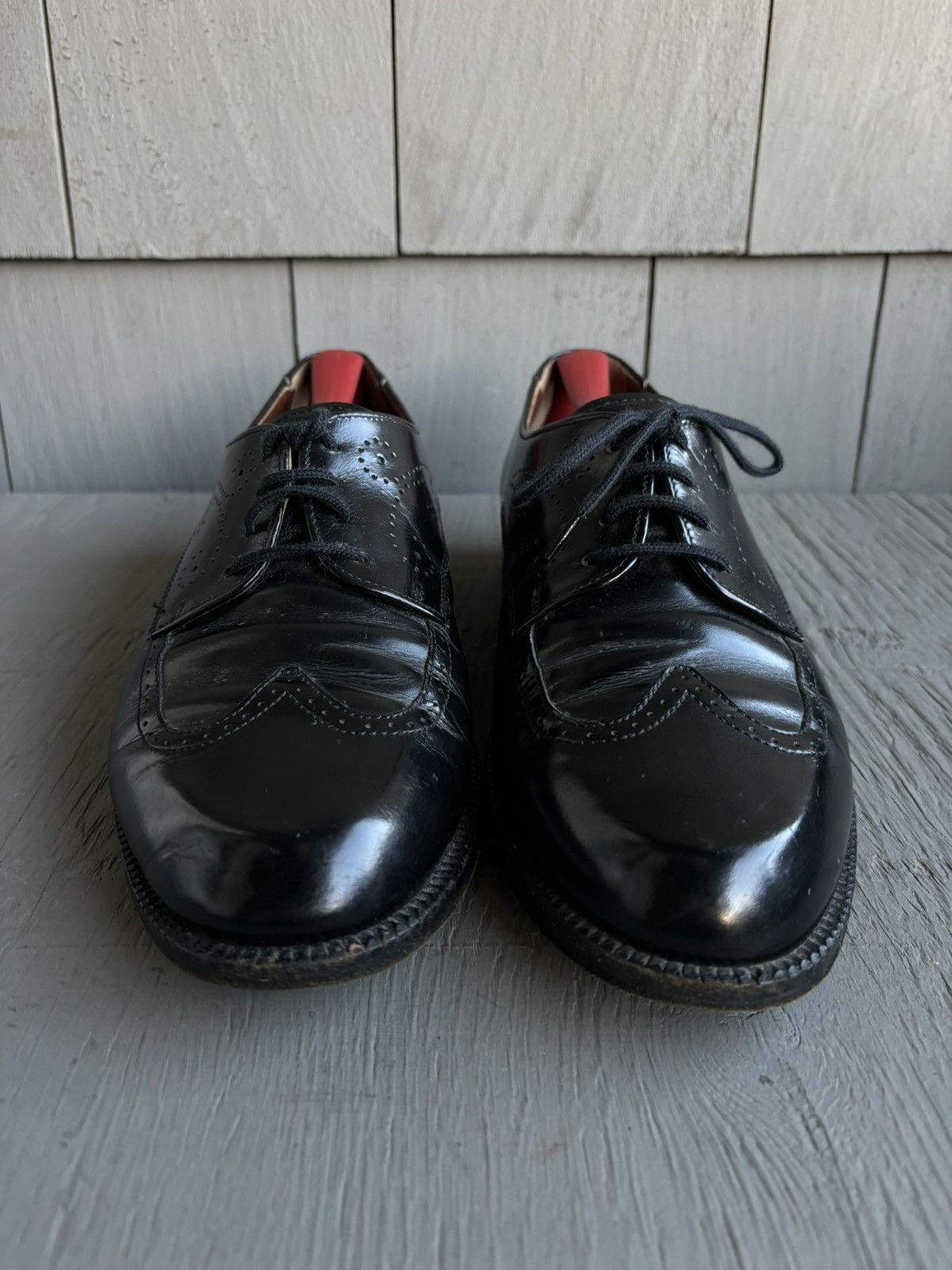 FABI × Vintage Vintage Black Leather Wingtip Derby Shoes Oxford Fabi Mens 8 Size US 8 / EU 41 - 7 Thumbnail