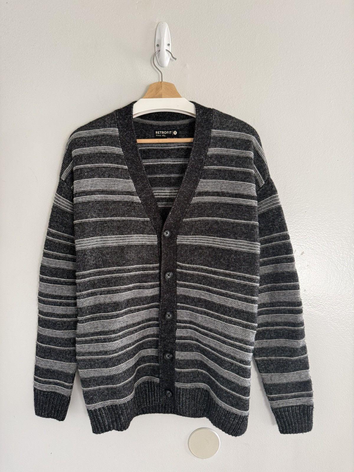 Retrofit Retrofit Brand Mfg. Striped Knit Cardigan Vintage Black Size US M / EU 48-50 / 2 - 1 Thumbnail