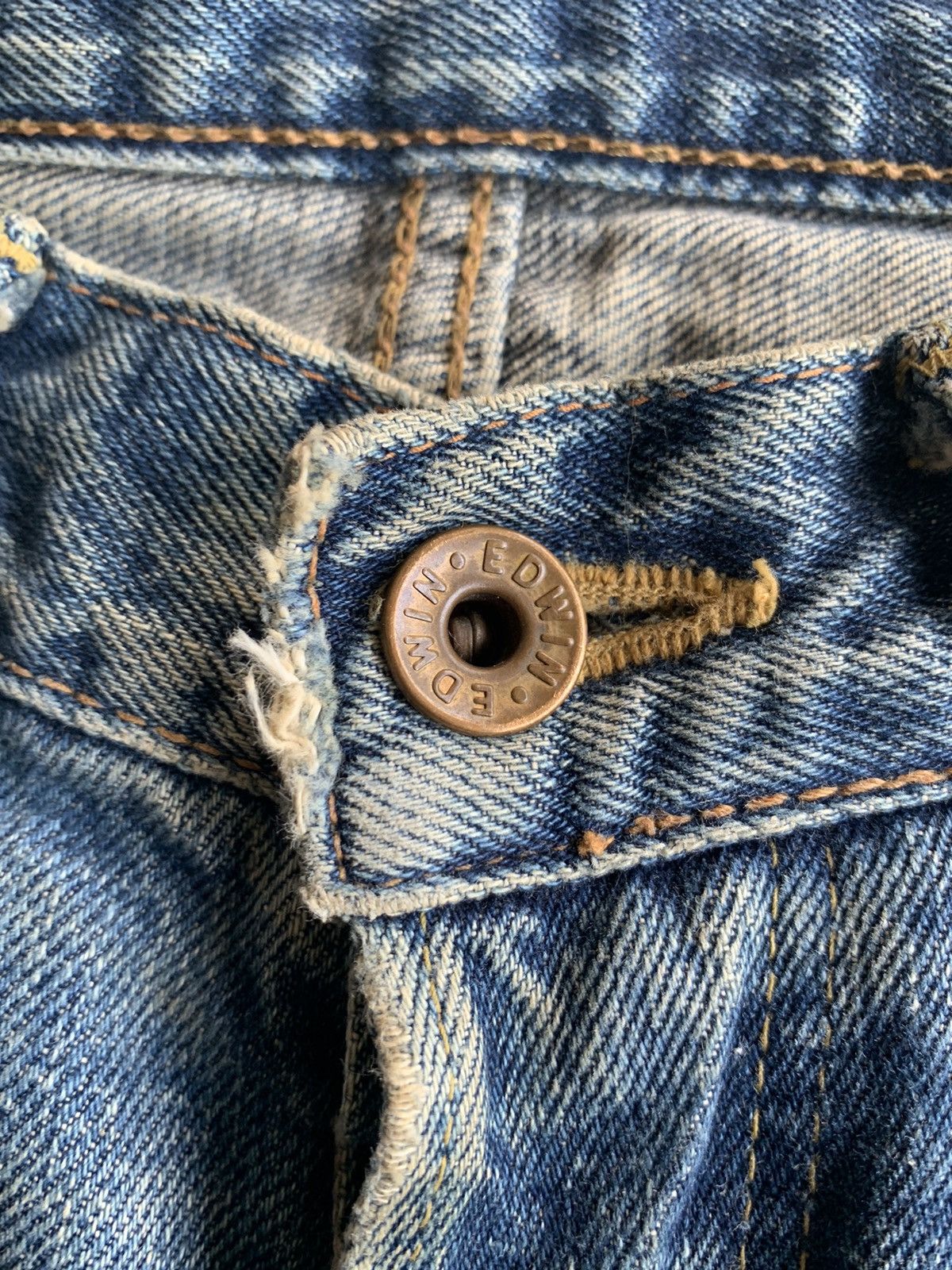 Kapital VINTAGE EDWIN 505X SELVEDGE FADED & RUSTY DISTRESSED DENIM Size US 30 / EU 46 - 17 Thumbnail