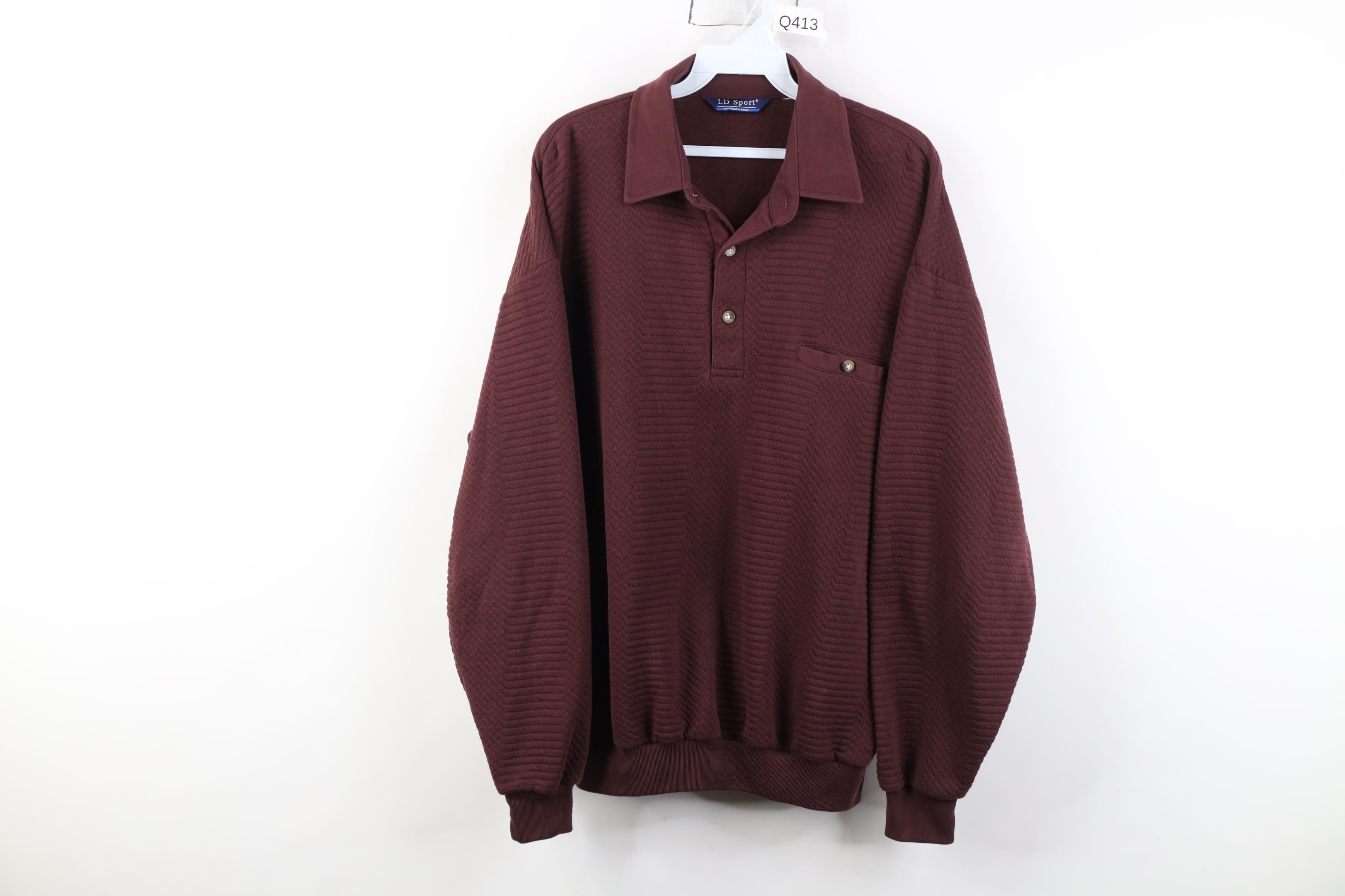 Vintage Vintage 90s Streetwear Textured Knit Pullover Polo Shirt Size US L / EU 52-54 / 3 - 1 Thumbnail