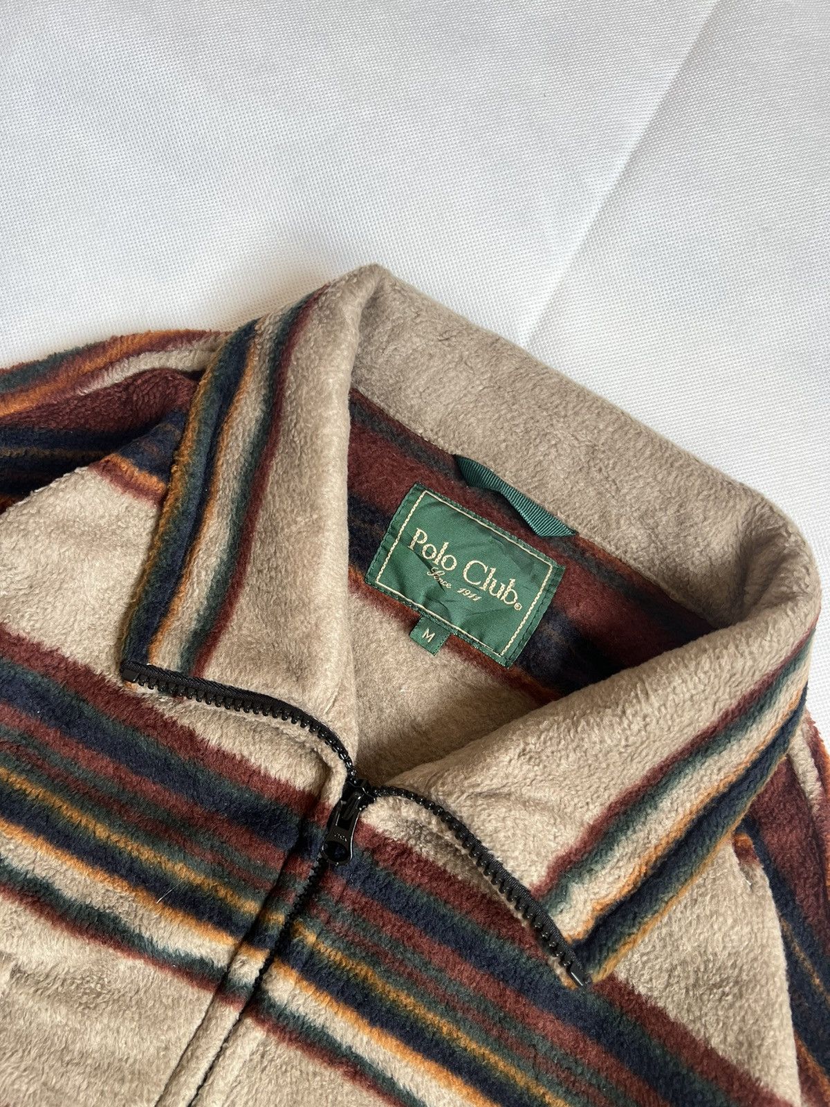 Beverly Hills Polo Club Vintage Polo Club Brown Striped Fleece Size US M / EU 48-50 / 2 - 2 Thumbnail