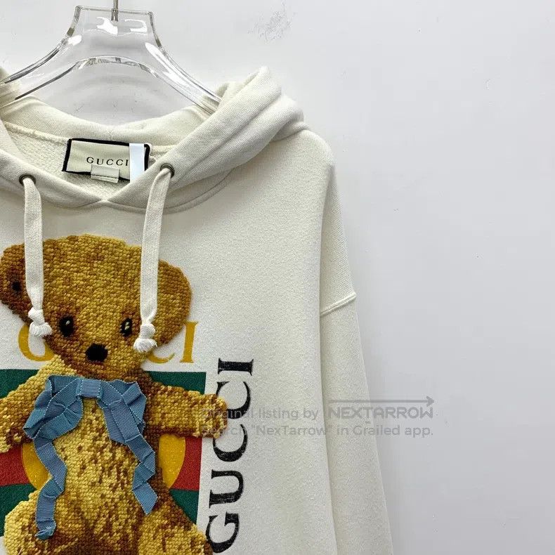 Gucci Gucci White logo letter teddy bear printed cotton hooded d Size US S / EU 44-46 / 1 - 3 Thumbnail