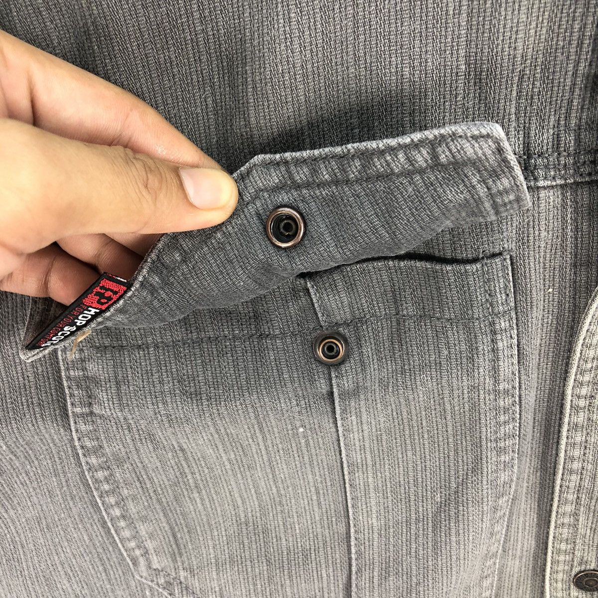 Japanese Brand Vintage 00’s Hop-Scot Faded Denim Work Shirt Size US M / EU 48-50 / 2 - 7 Thumbnail