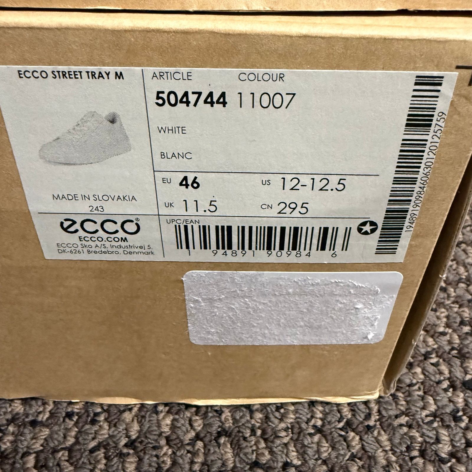 Ecco ECCO MEN'S 46 STREET TRAY TRIPLE WHITE CASUAL LEATHER SNEAKE Size US 12 / EU 45 - 7 Thumbnail