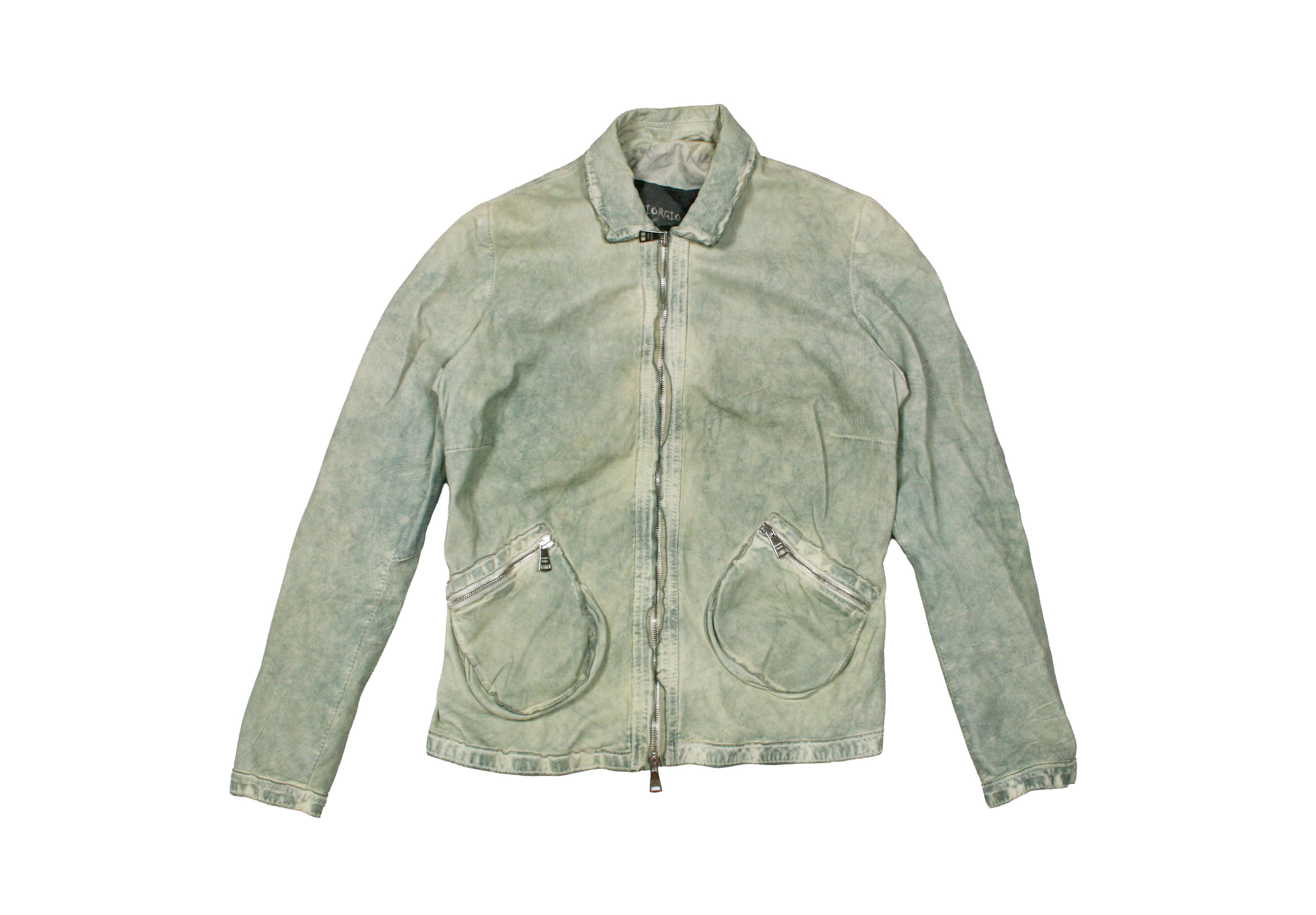 Giorgio Brato Vegetable Tanned Leather Avant Garde Biker Jacket Size S / US 4 / IT 40 - 1 Thumbnail