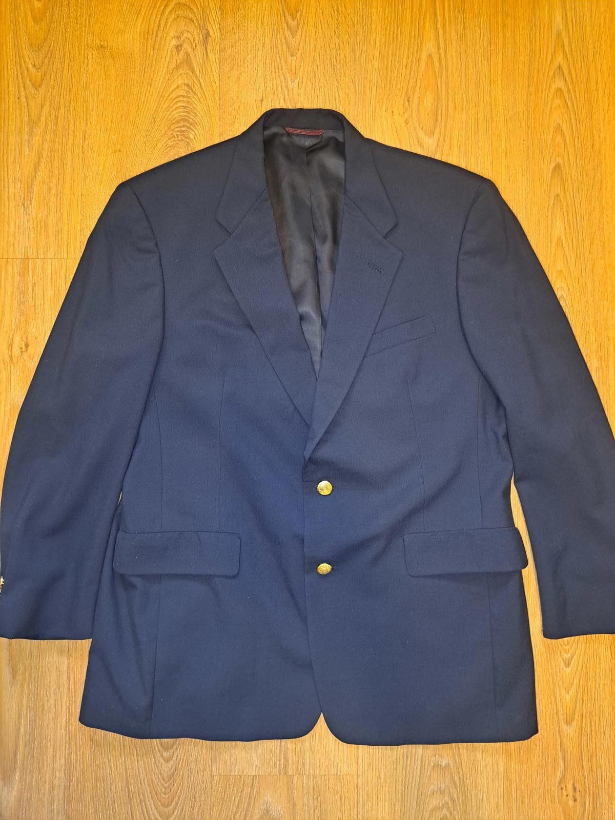 Hart Schaffner Marx Hart Schaffner Marx Blazer Mens 42R Navy Gold Buttons Wool Size 42R - 1 Thumbnail