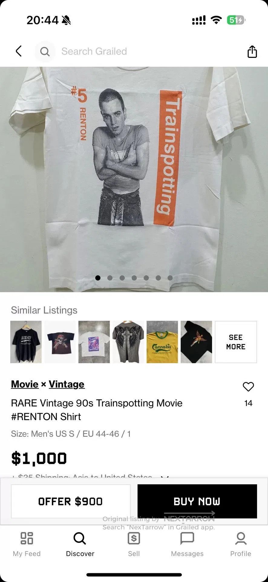 Vintage Vintage 90s Trainspotting Renton Tee. Size US M / EU 48-50 / 2 - 3 Thumbnail