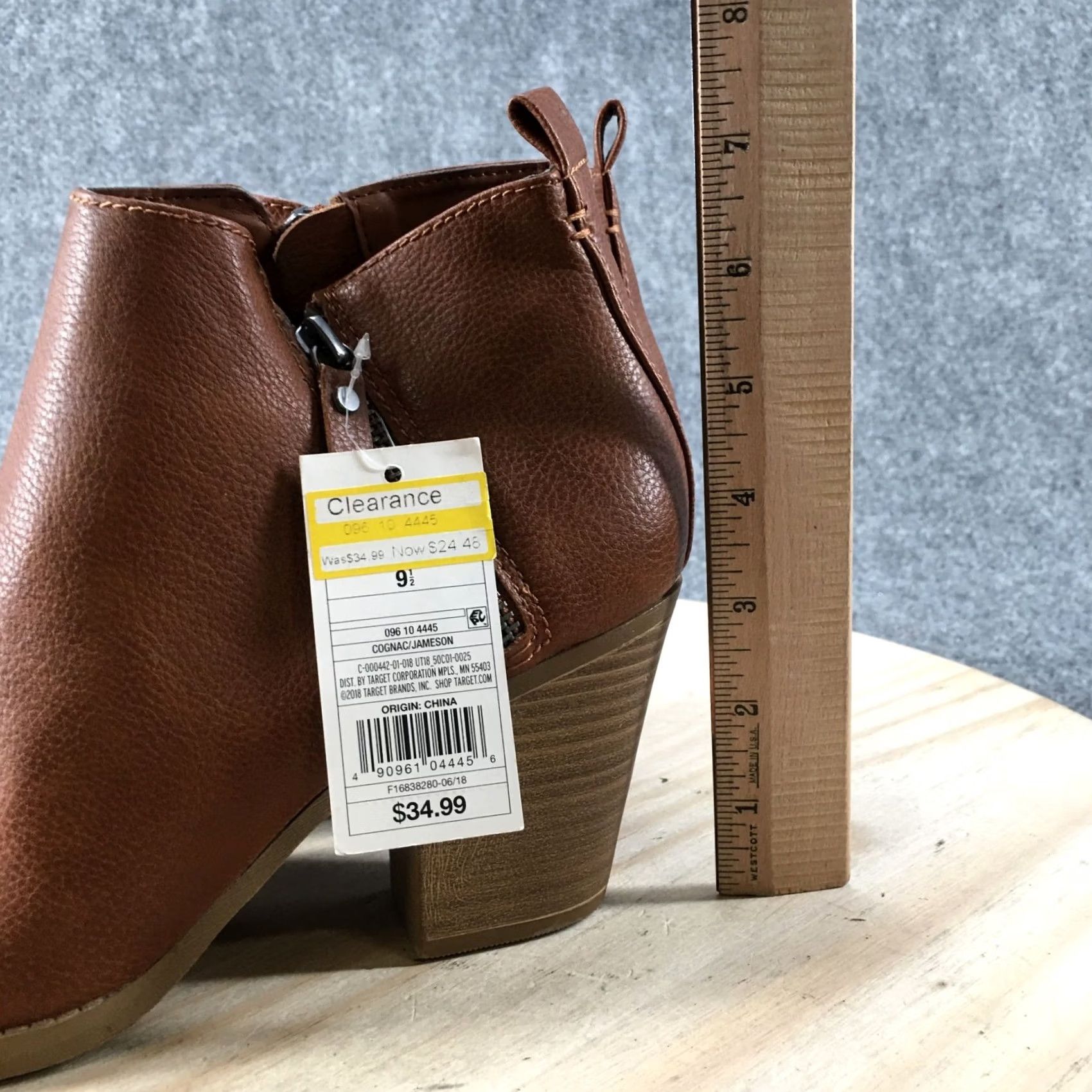 Vintage Universal Thread Boots Womens 9.5 Jameson Ankle Booties Zipper Boots Brown High Heel 17730 New Size US 10 / IT 40 - 6 Thumbnail