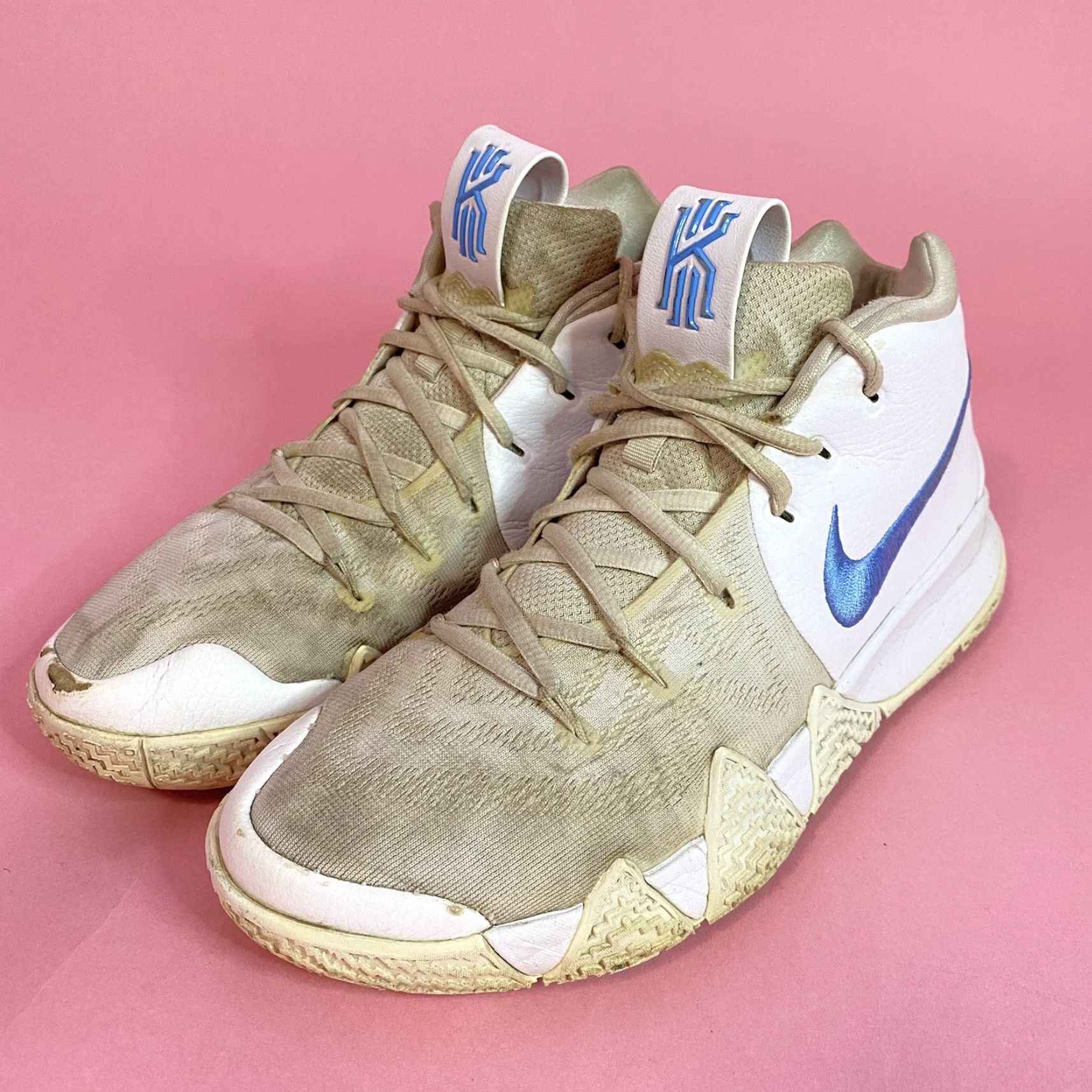 Nike VINTAGE Nike ID Kyrie AR3867-994 White Blue UNC Basketball Custom Sneakers Mens Size 8.5 Size US 8 / EU 41 - 2 Thumbnail