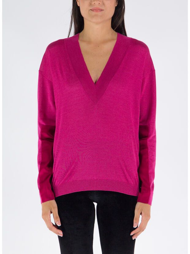 Tom Ford o1y0226 V-neck Cashmere Blend Sweater in Fuchsia Size M / US 6-8 / IT 42-44 - 1 Thumbnail